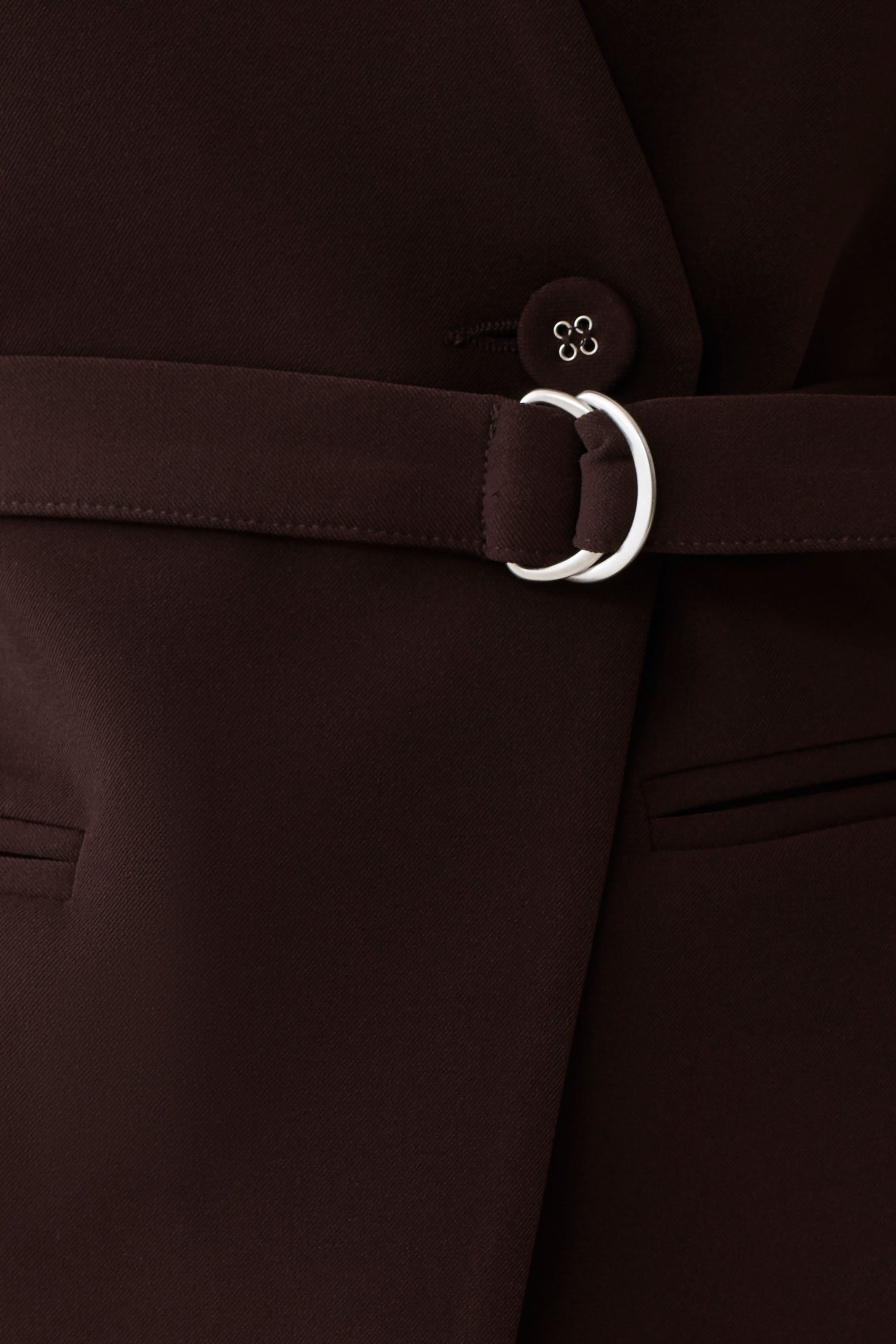 Darcie Drop Shoulder Suiting Blazer - Dark Chocolate #9