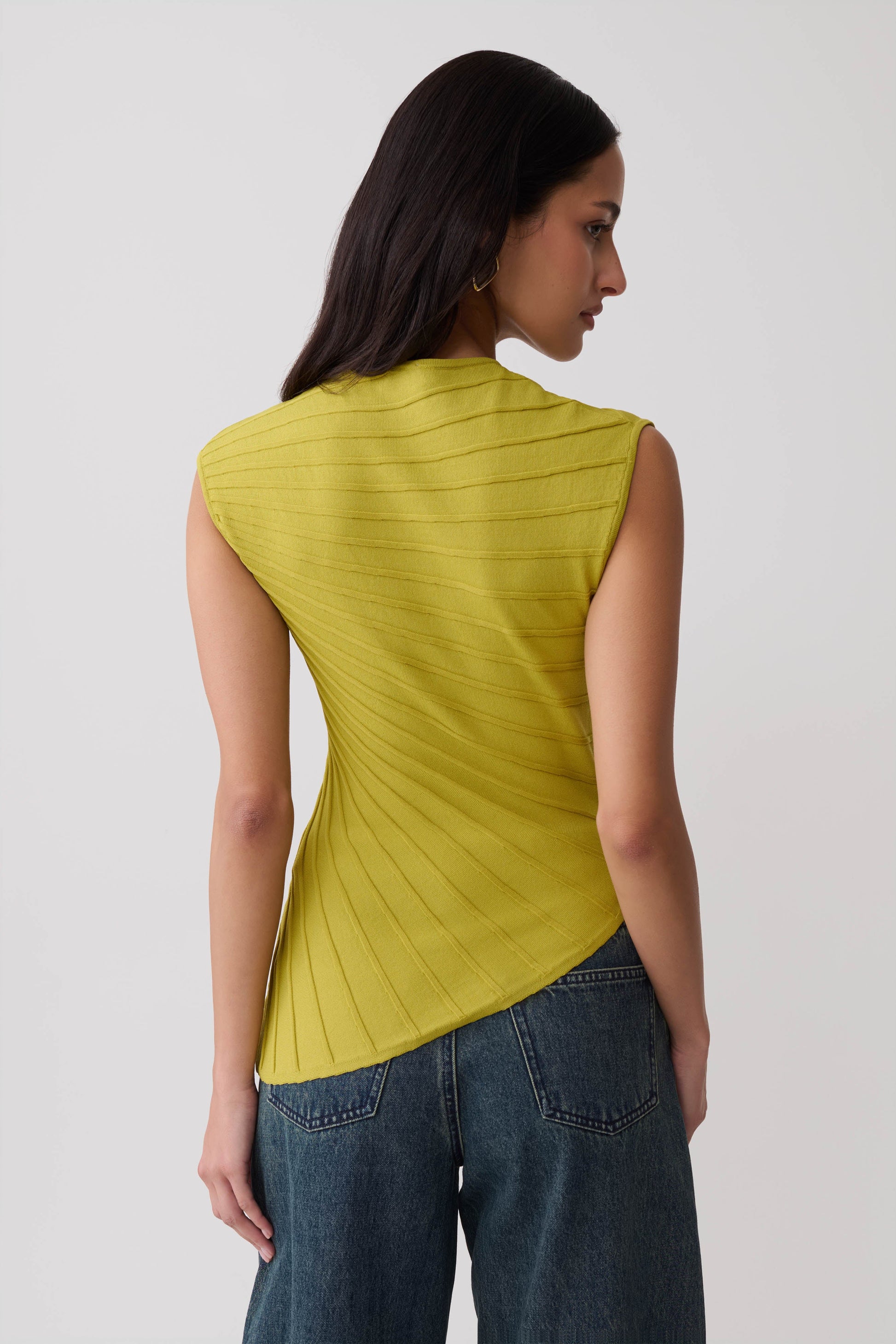 Marylee Knit Ribbed Sleeveless Top - Olive #2