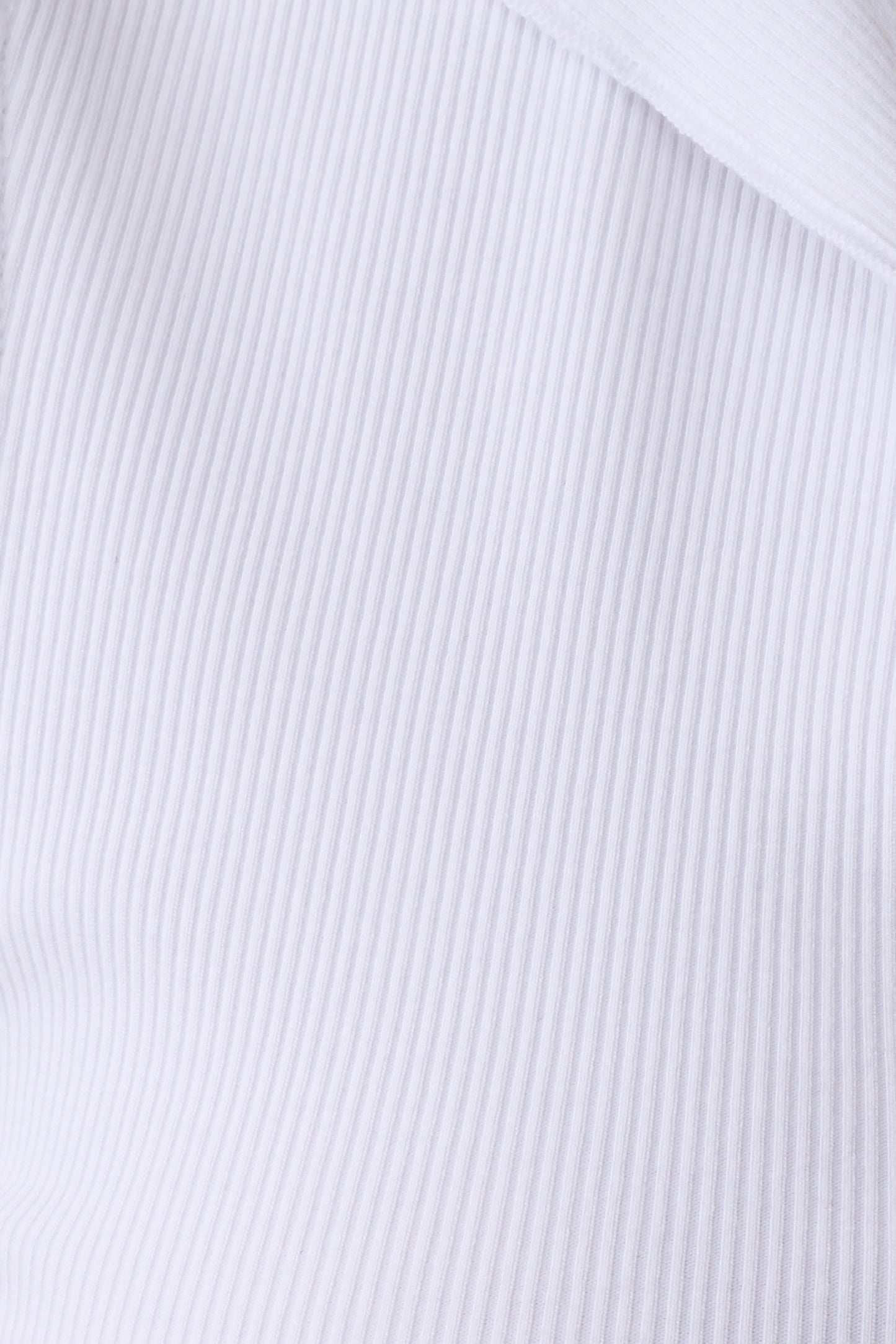 Myrtle Ribbed Sleeveless Lapel Top - White