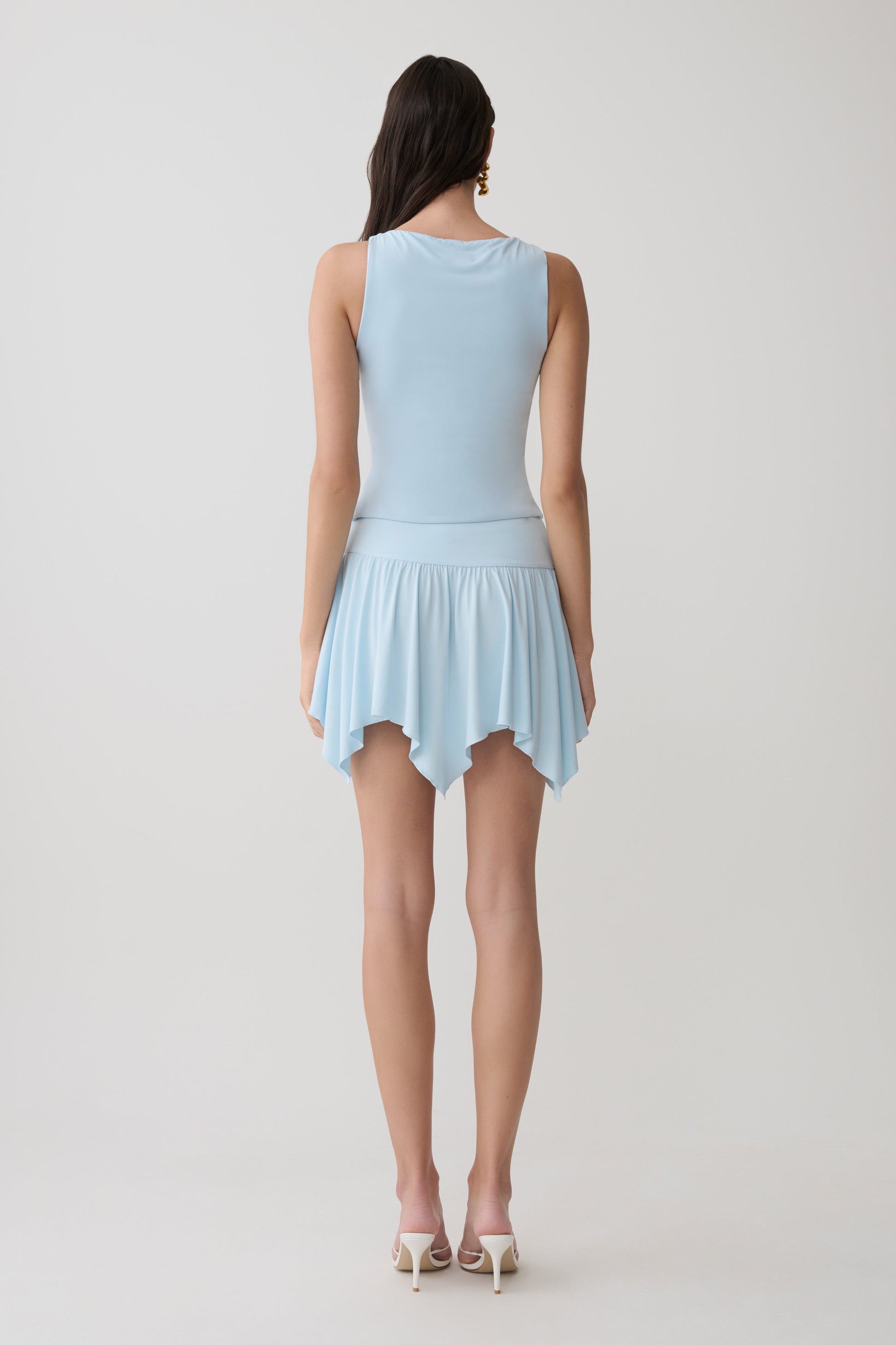 Ambrose Hankie Mini Skirt - Pale Blue #2