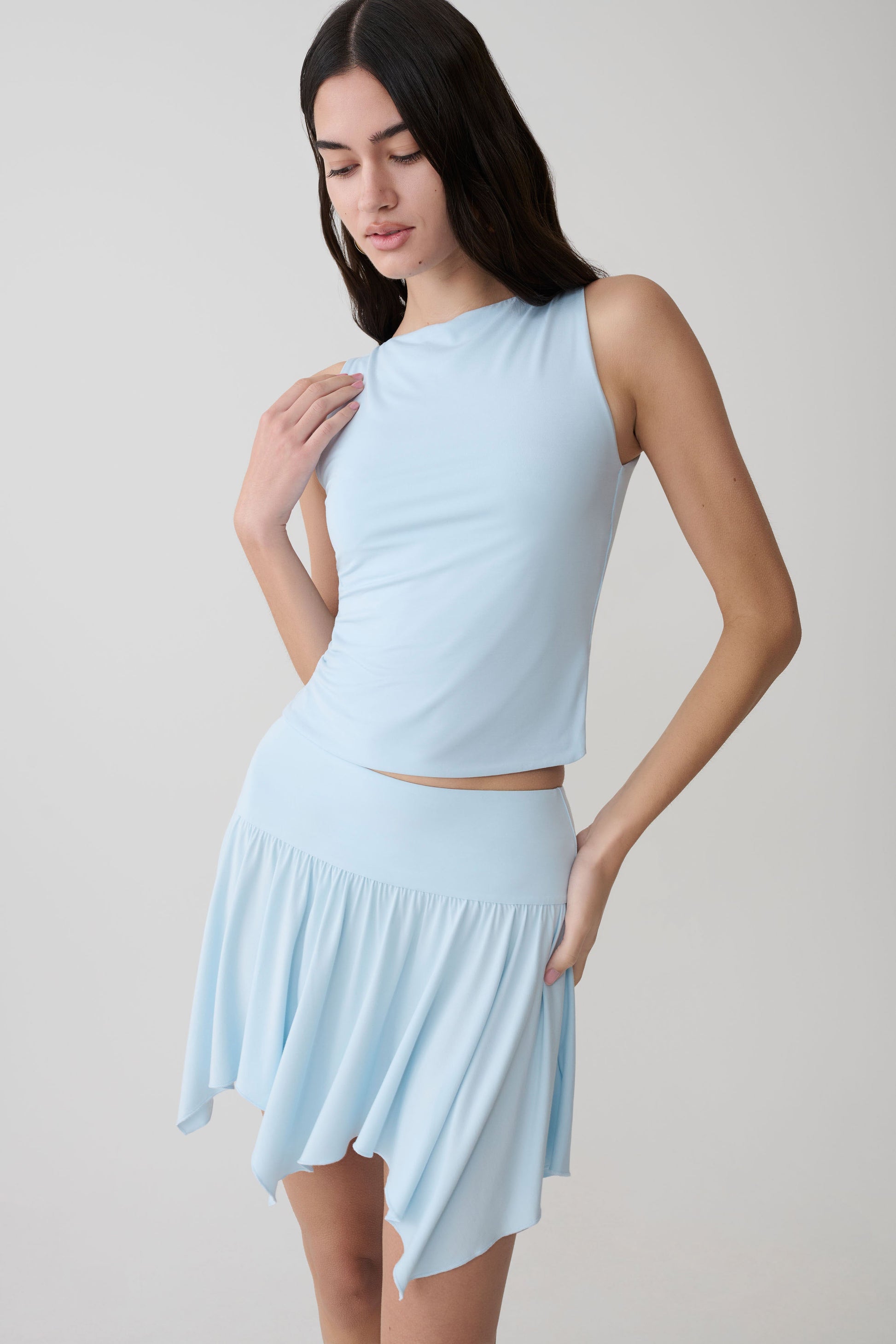 Nicolette Sleeveless Tank Top - Pale Blue #3