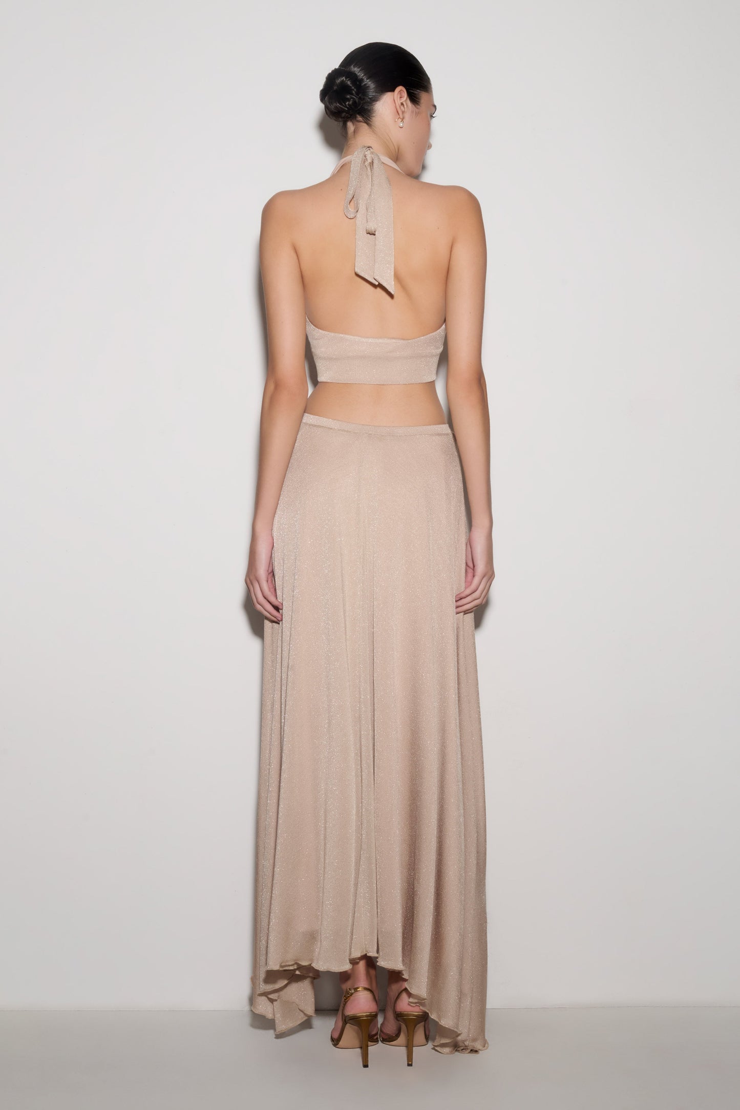 Nola Lurex Maxi Skirt - Gold