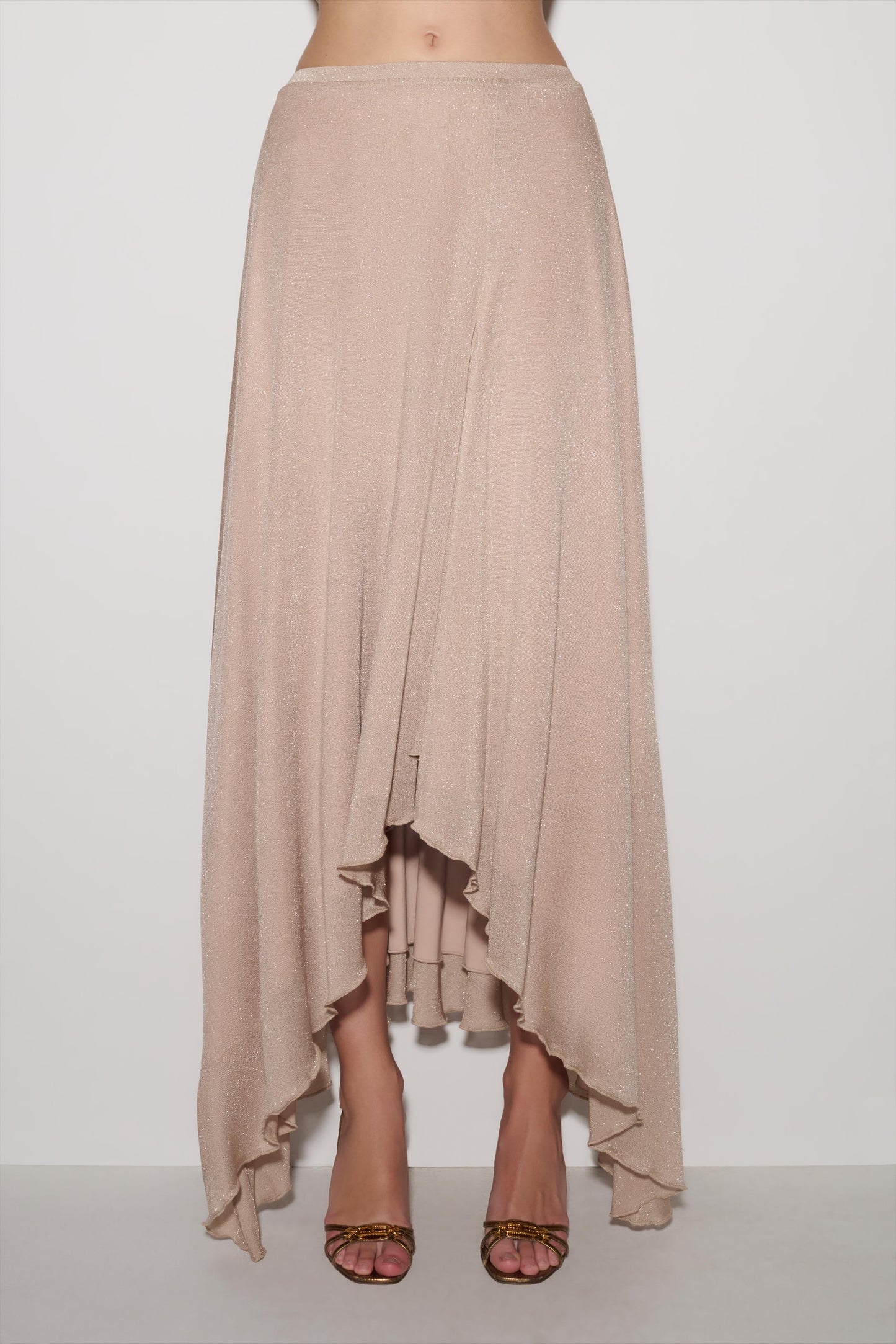 Nola Lurex Maxi Skirt - Gold