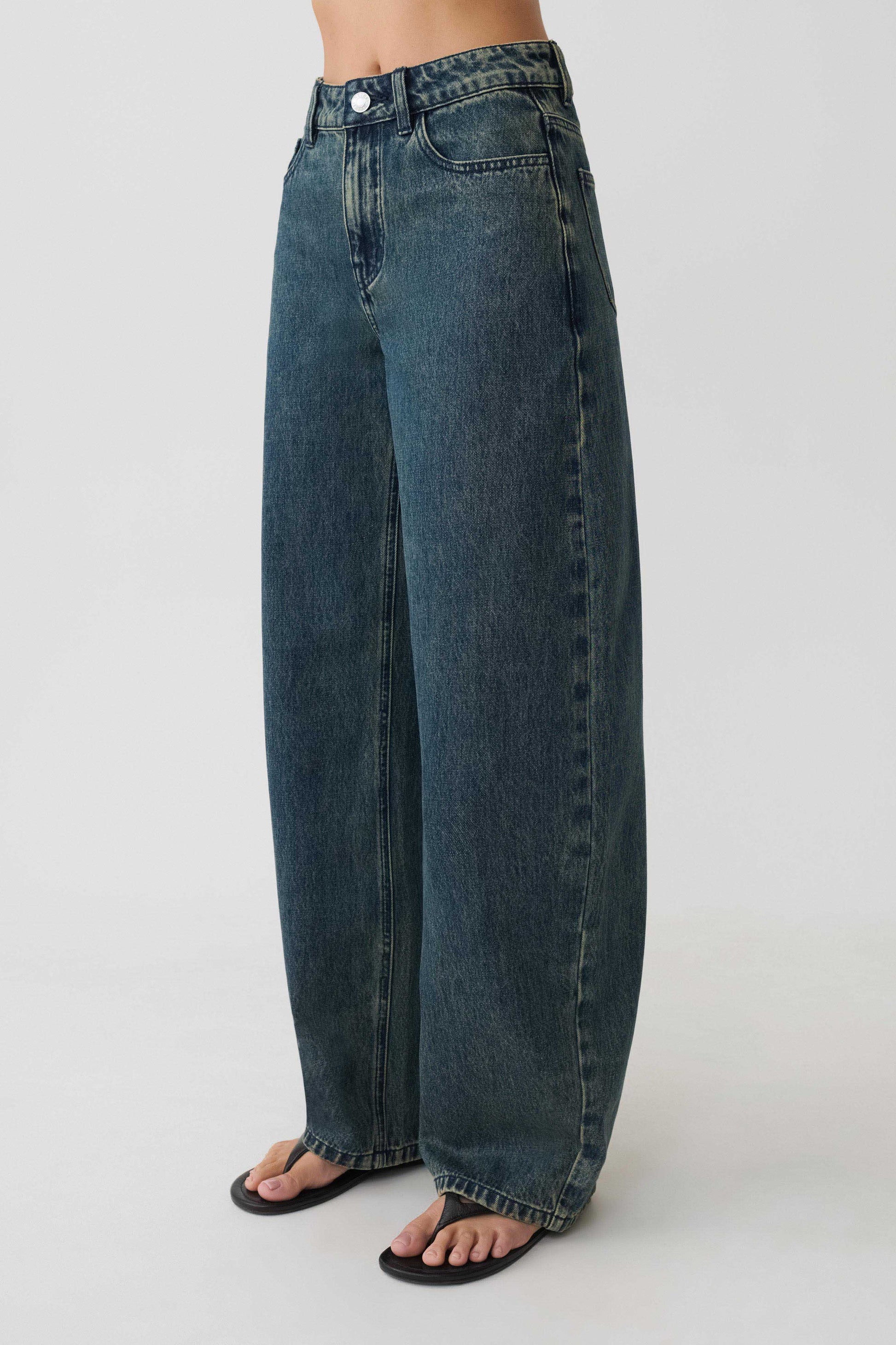 Stephanie Barrel Denim Jeans - Vintage Blue #8