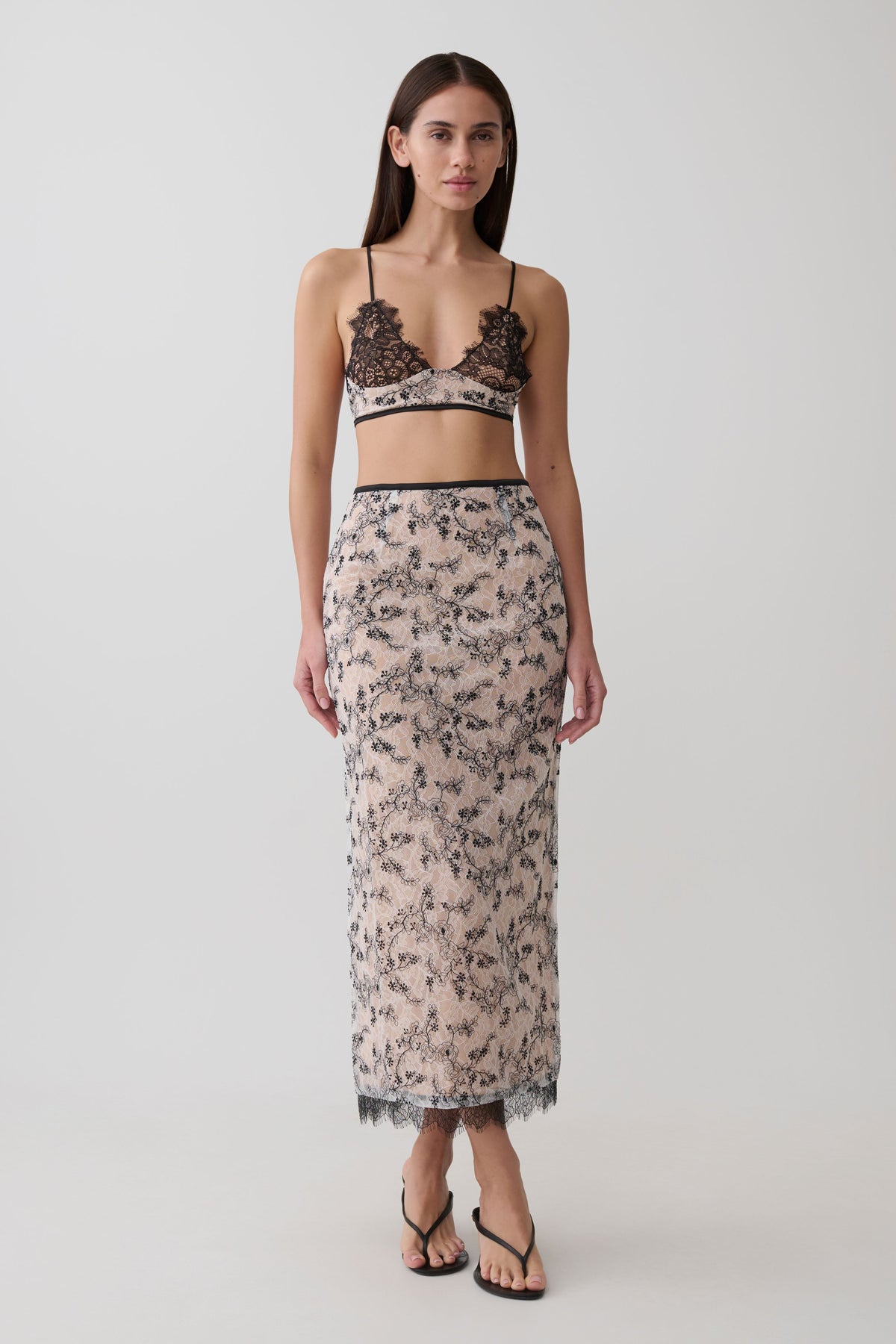 Kimberly Lace Sleeveless Crop Top - Nude Lace #6