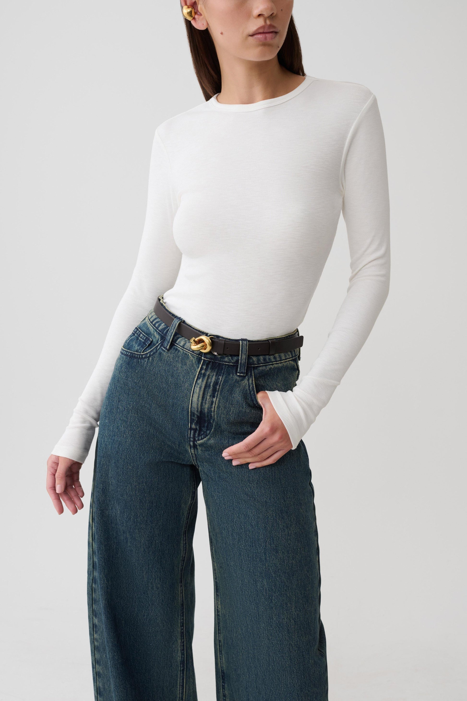 Leny Long Sleeve Top - White #9