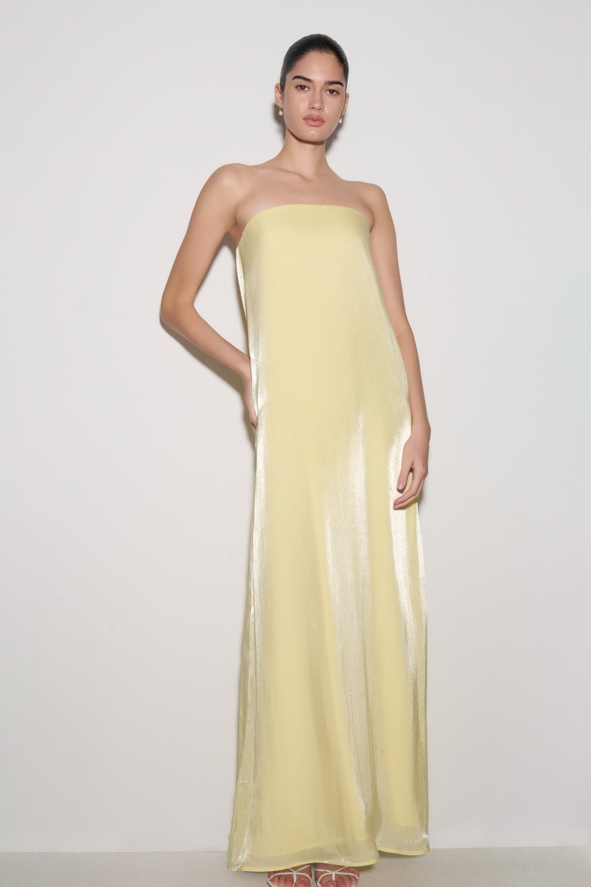 Olivia Strapless Maxi Dress - Lemon #3