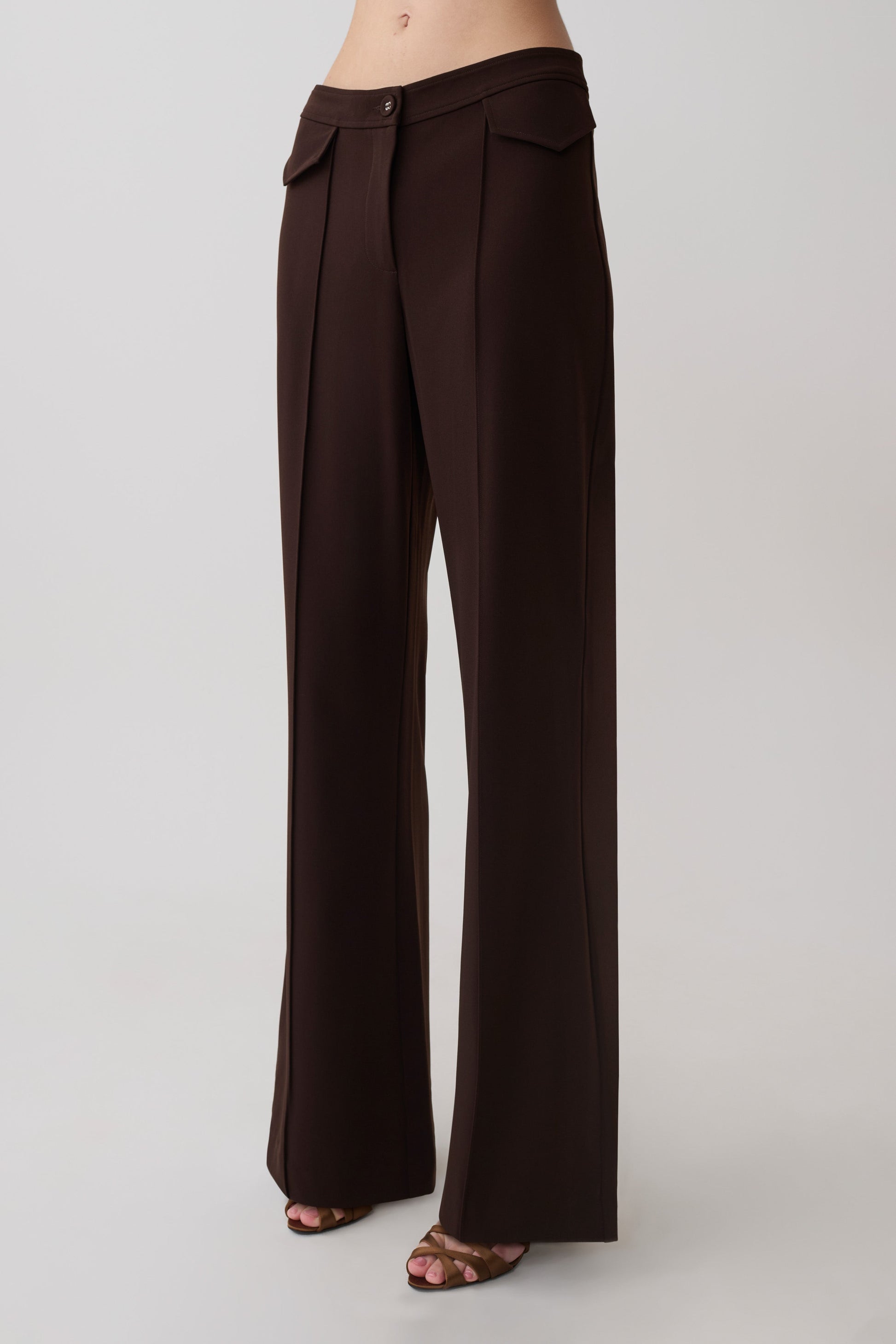 Darcie Fit And Flare Suiting Pants - Dark Chocolate #10