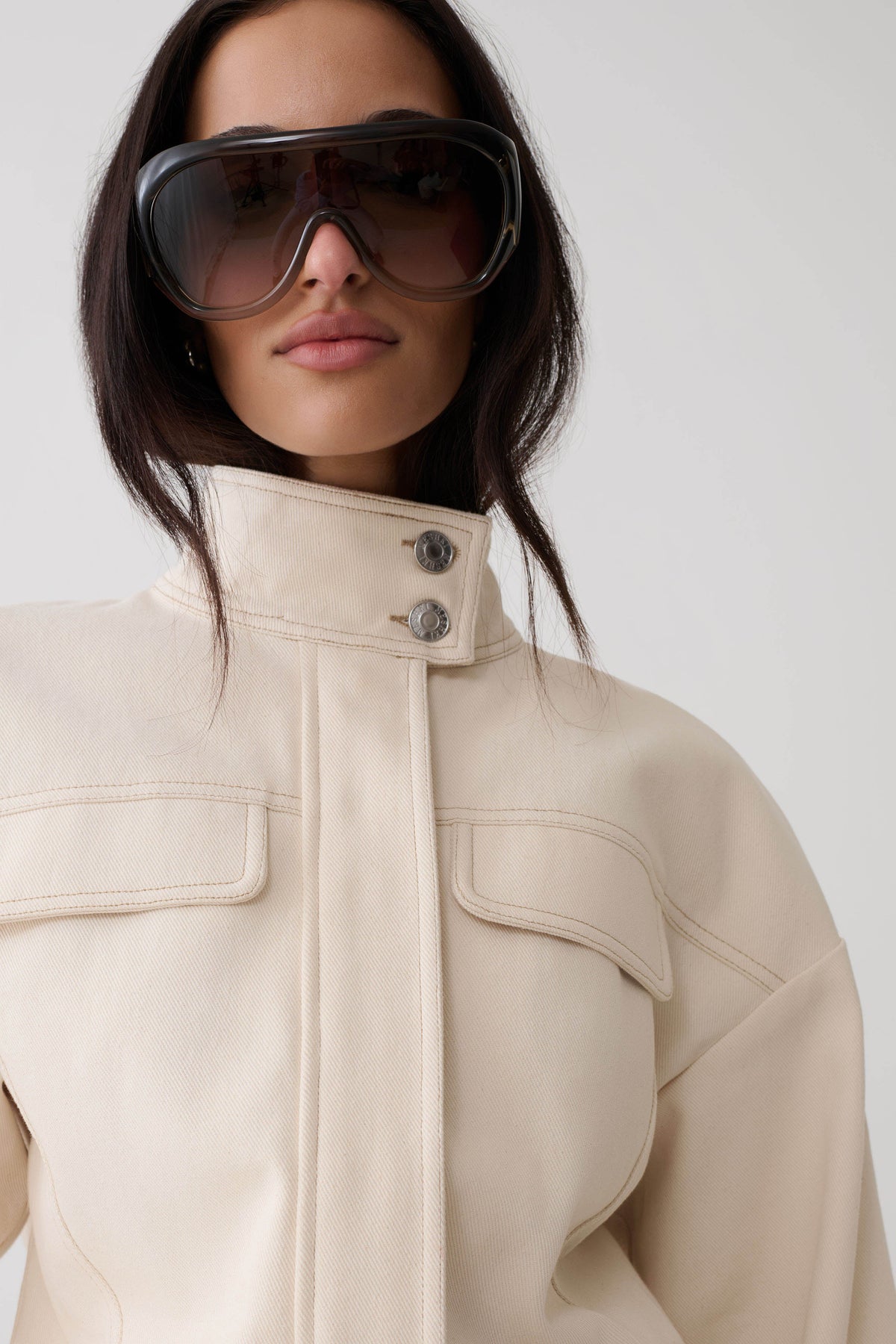 Scott Denim Mini Dress - Cream #3
