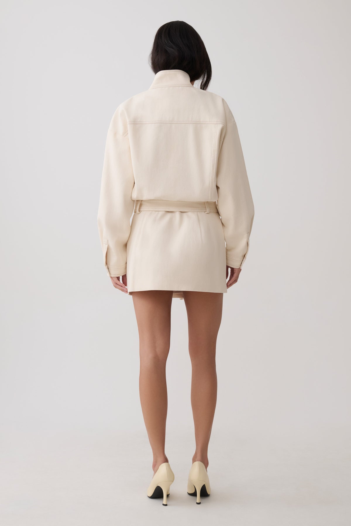 Scott Denim Mini Dress - Cream #5