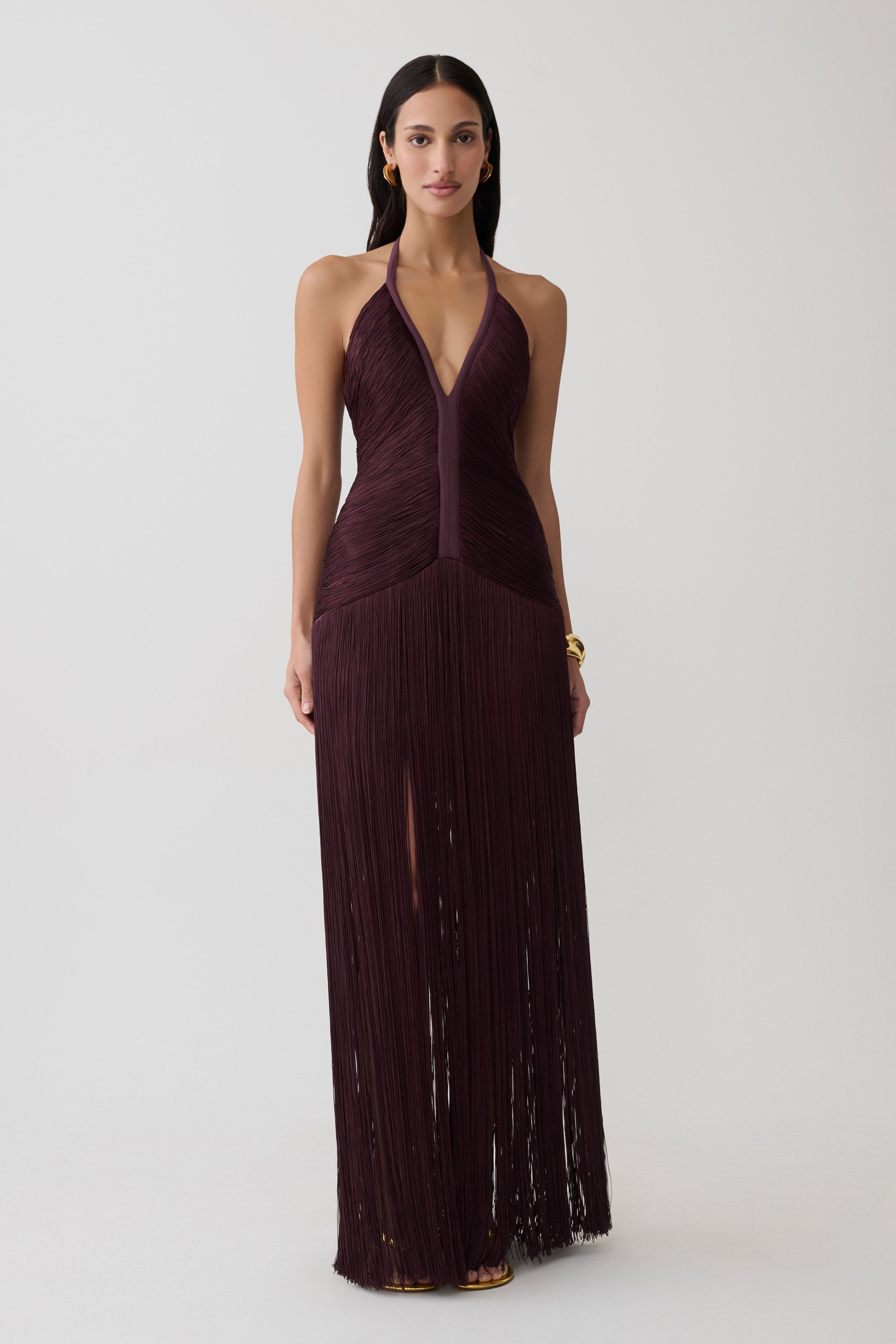 Tiffany Fringe Maxi Dress - Plum #5