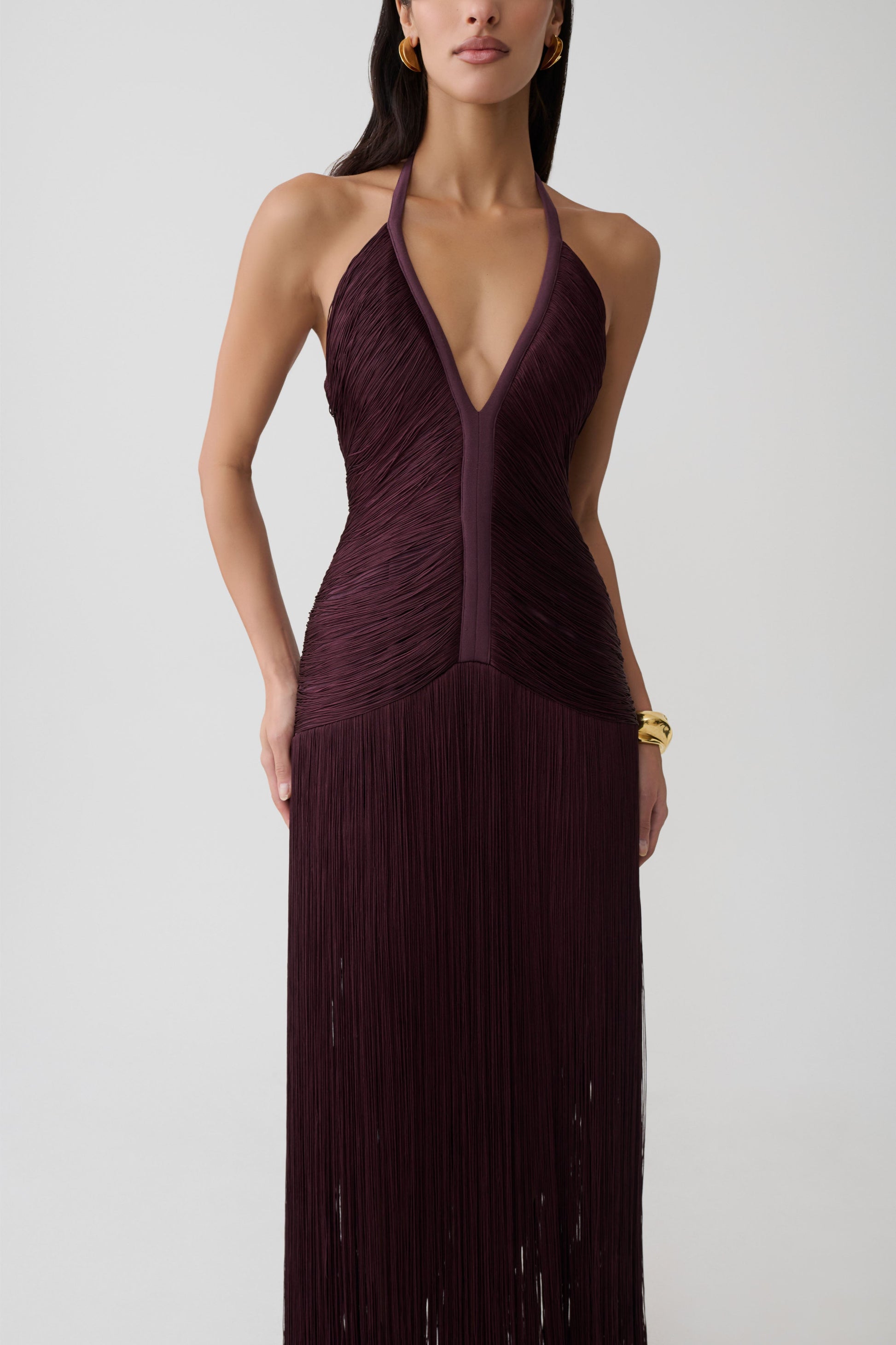 Tiffany Fringe Maxi Dress - Plum #3
