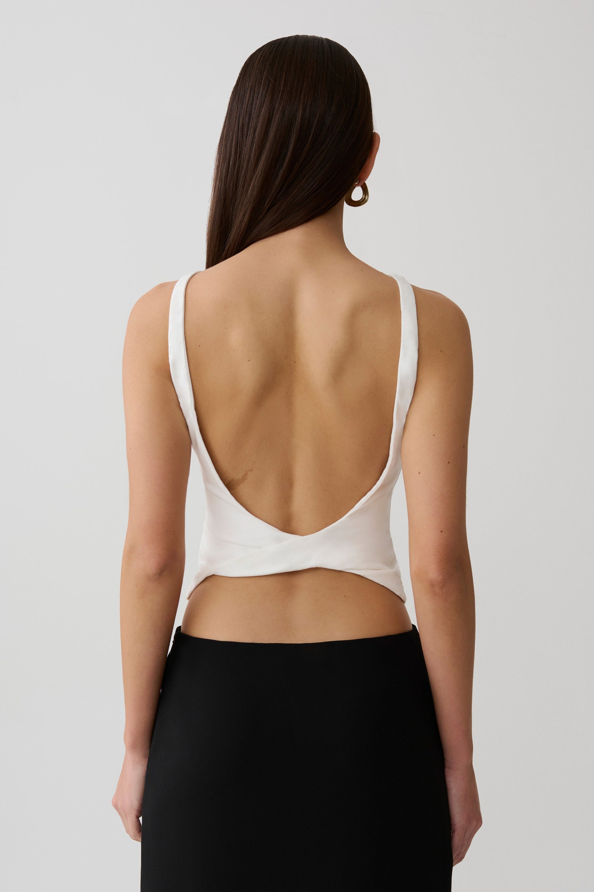 Yura Backless Twist Top - White #3