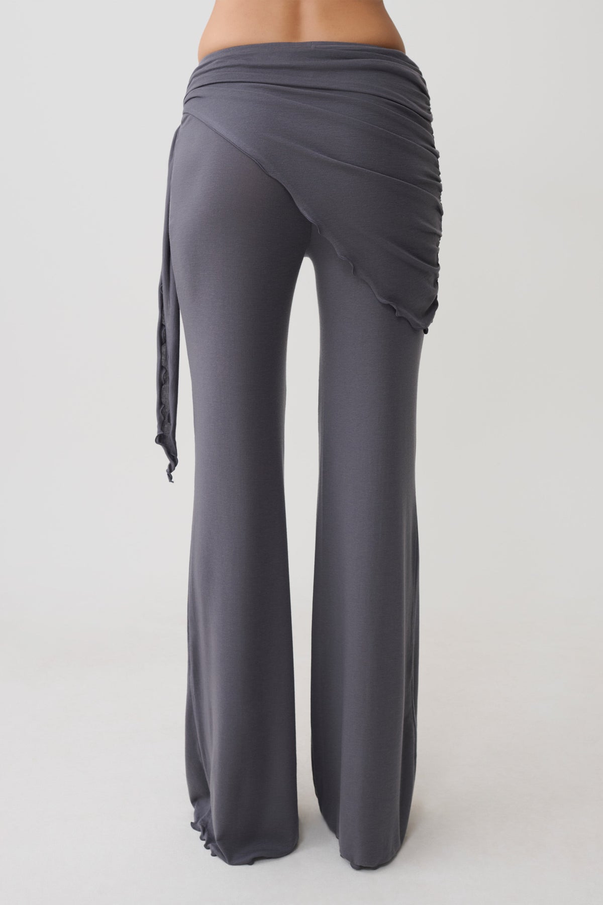 Anfie Straight Leg Pants With Waist Wrap - Grey #2