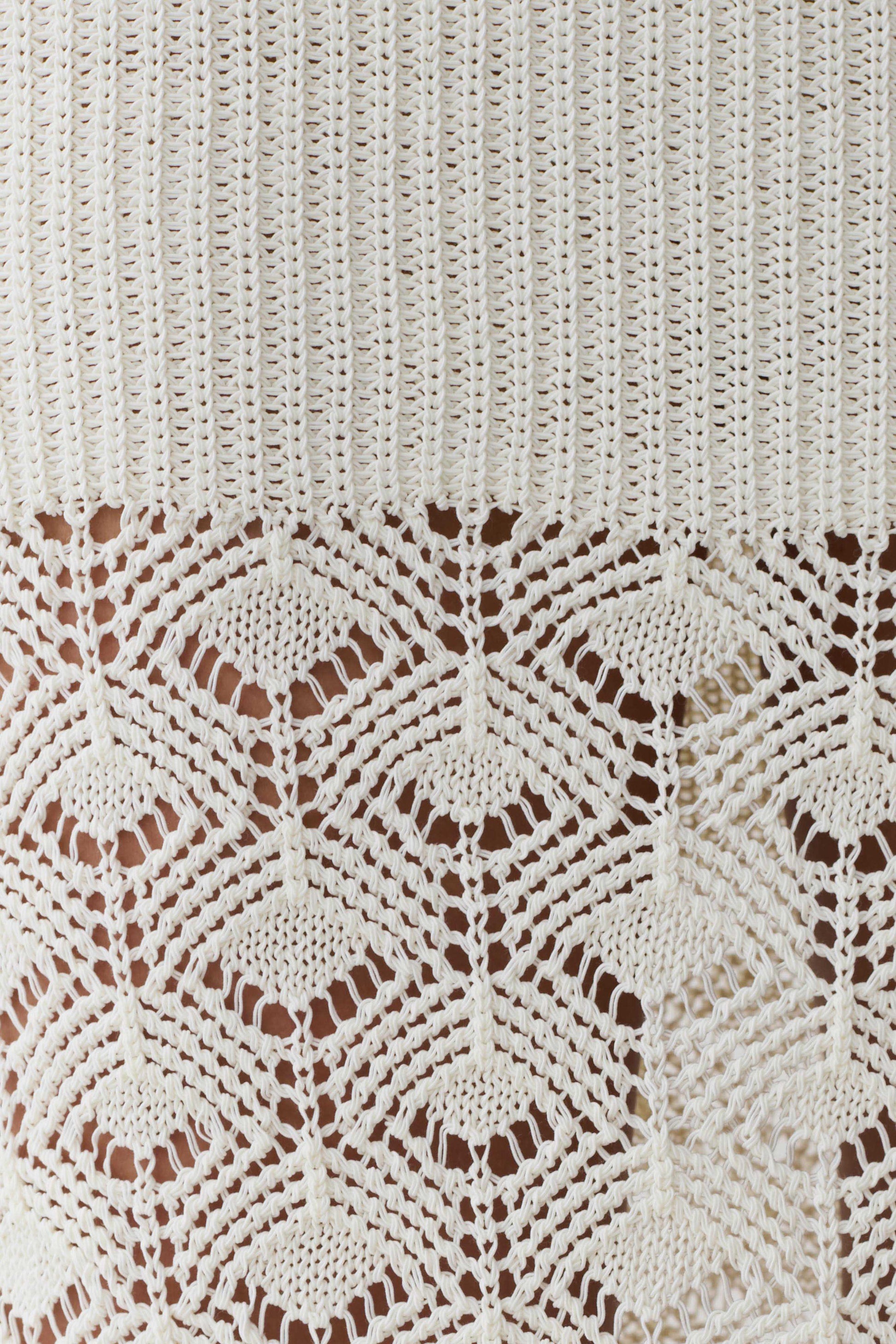 Atlantis Crochet Knit Midi Skirt - White #9