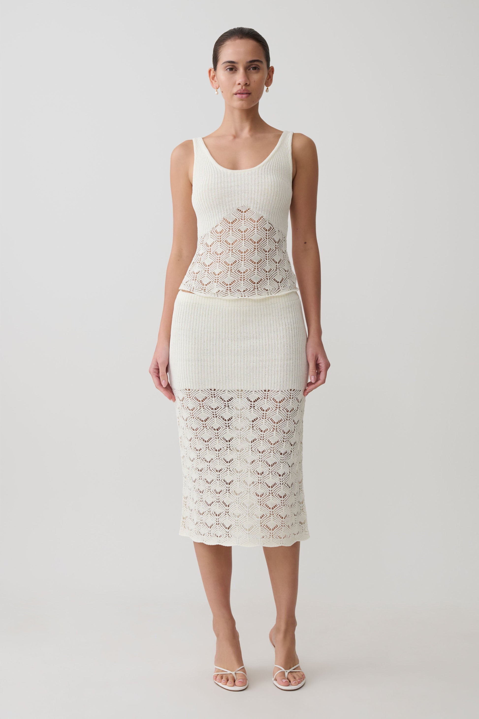 Atlantis Crochet Knit Top - White #6