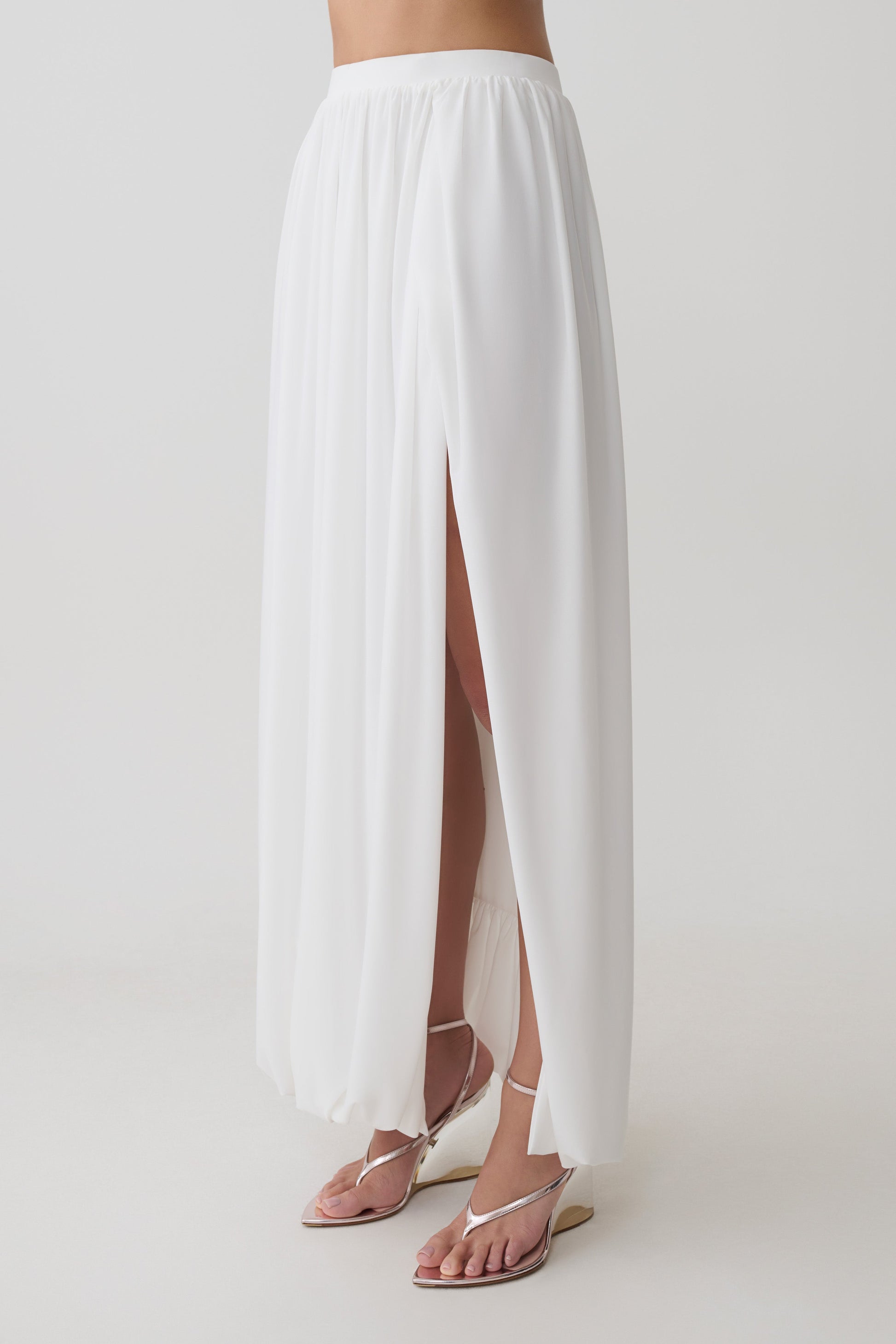 Banks Bubble Hem Midi Skirt - White #4