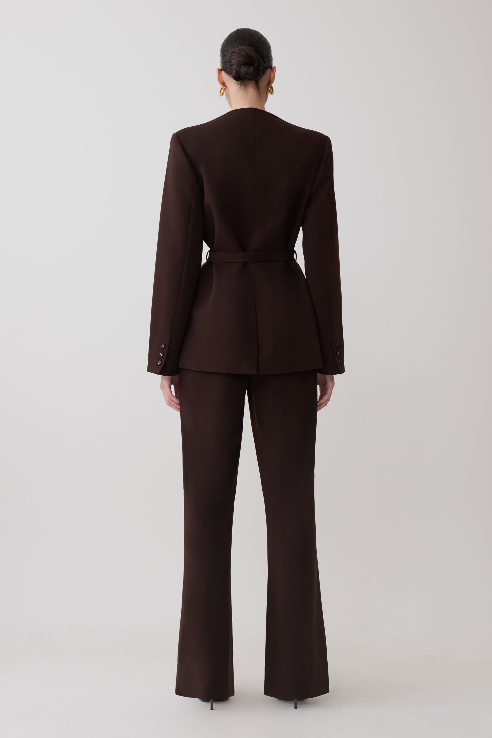 Darcie Drop Shoulder Suiting Blazer - Dark Chocolate #7