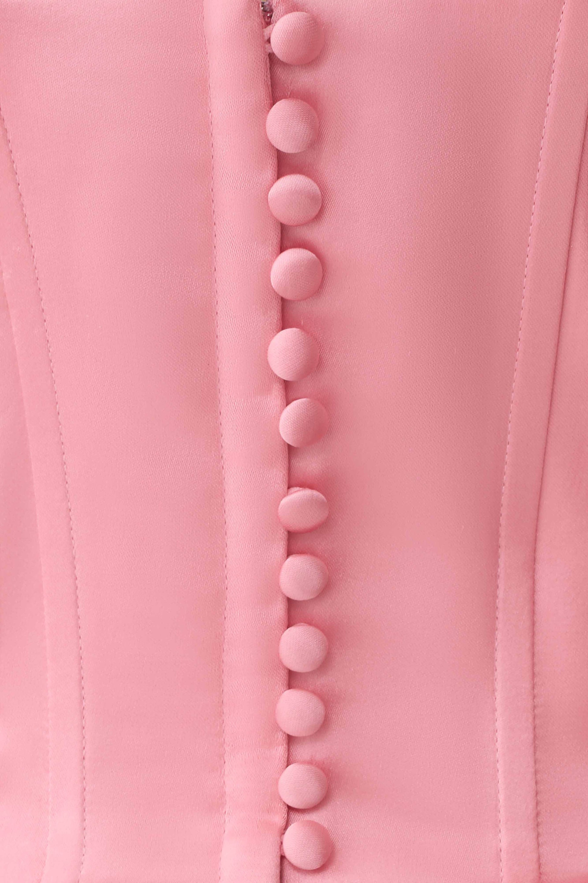Isabel Satin Corset Mini Dress - Pink #7