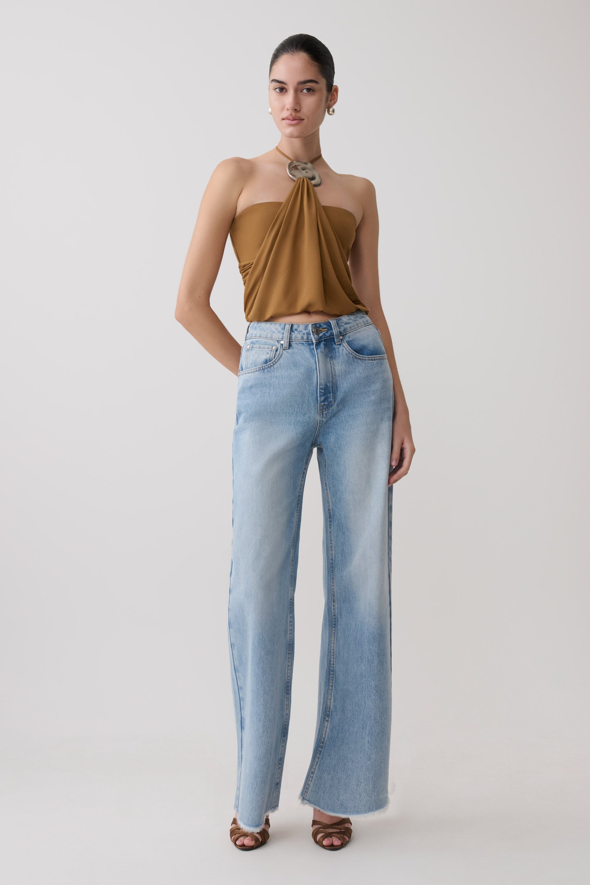 Sade Halter Top With Hardware - Caramel #6