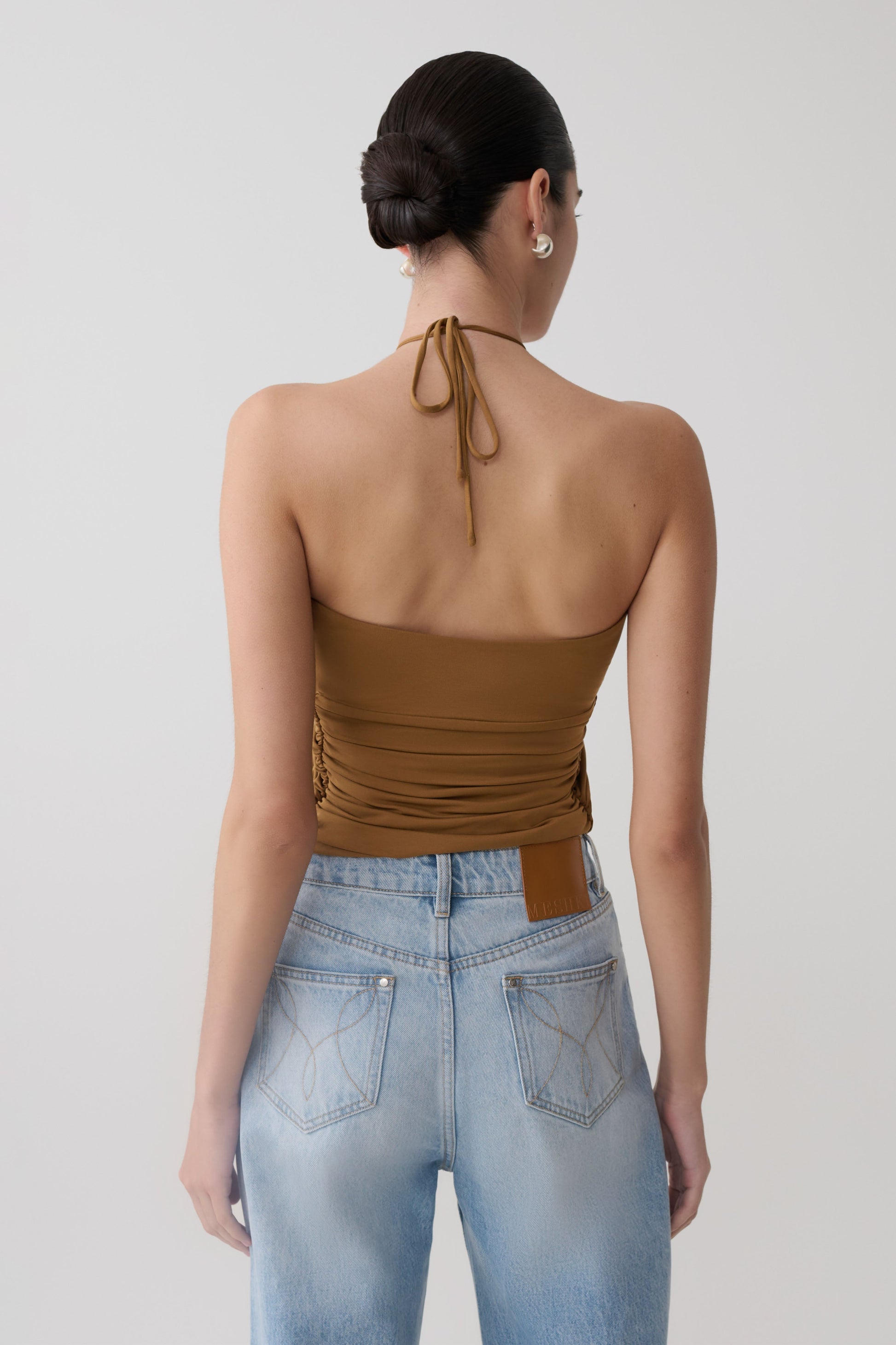 Sade Halter Top With Hardware - Caramel #2