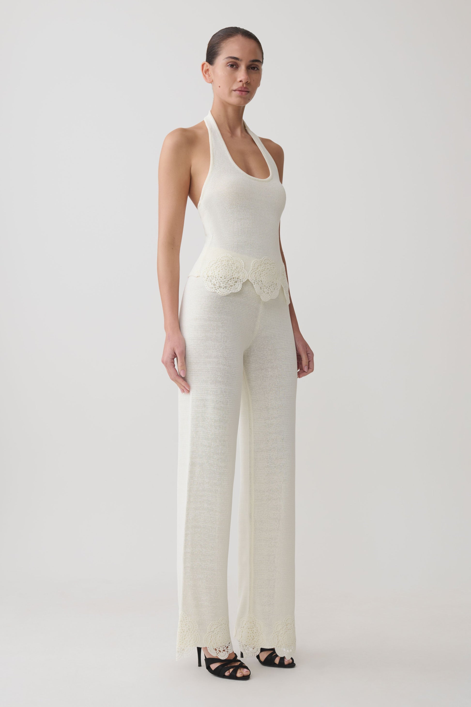 Salley Crochet Pants - Ivory #4