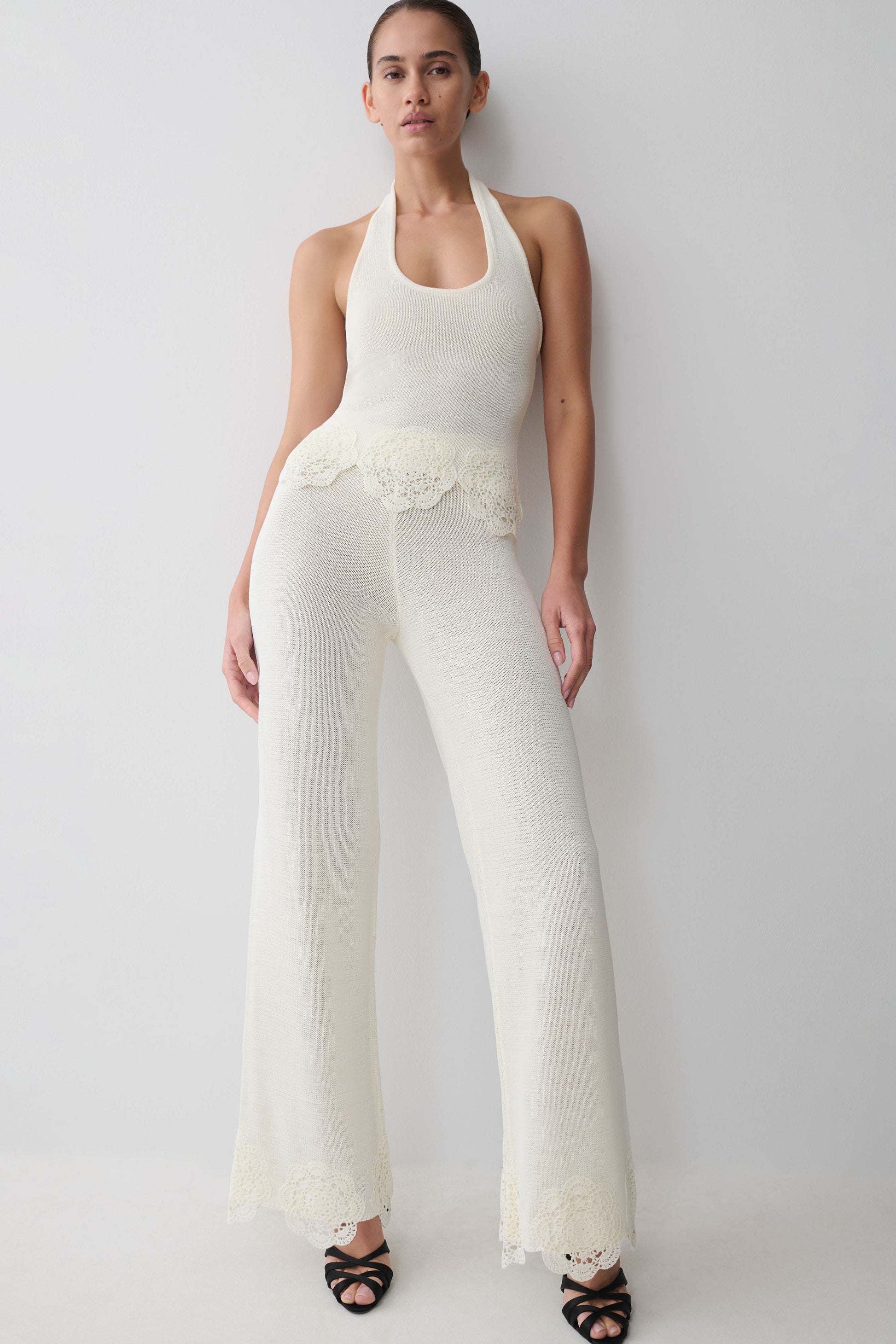 Salley Crochet Pants - Ivory #3