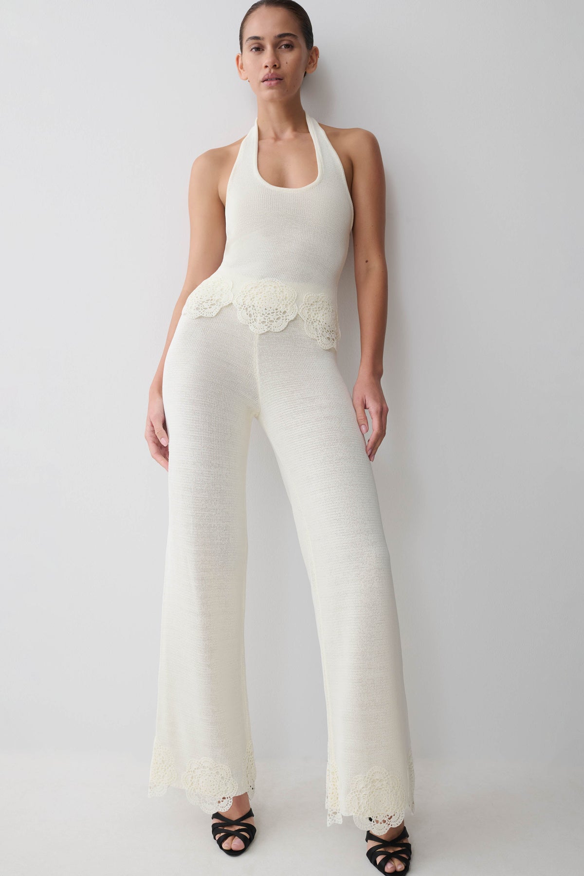 Salley Crochet Pants - Ivory #3