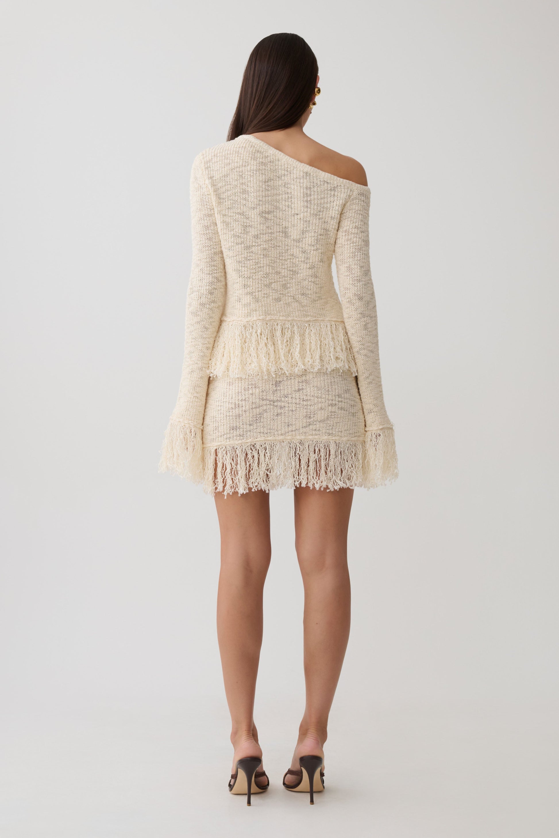 Tabitha Fringe Knit Long Sleeve Top - Cream #5