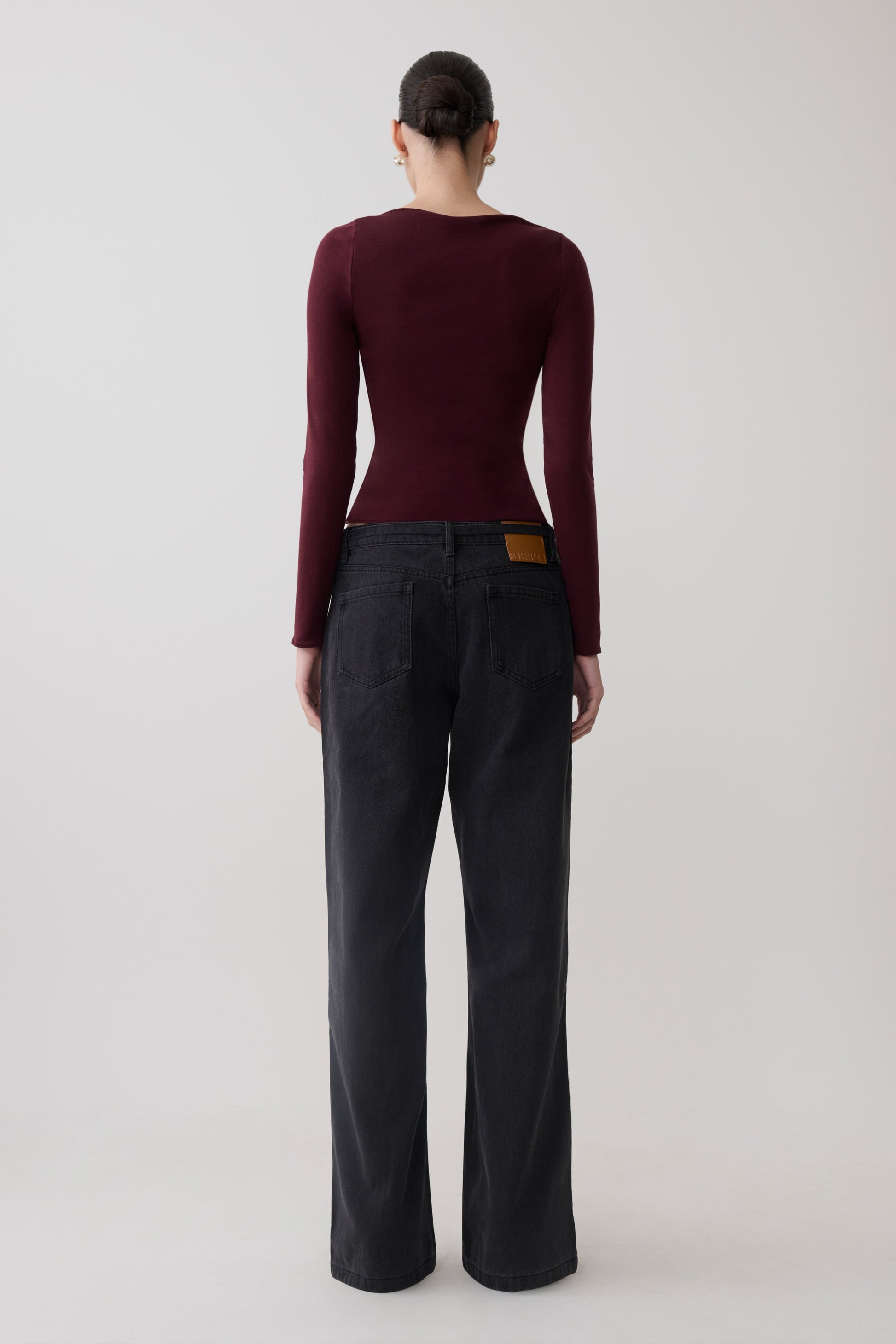 Coraline Long Sleeve Sheer Top - Burgundy #6
