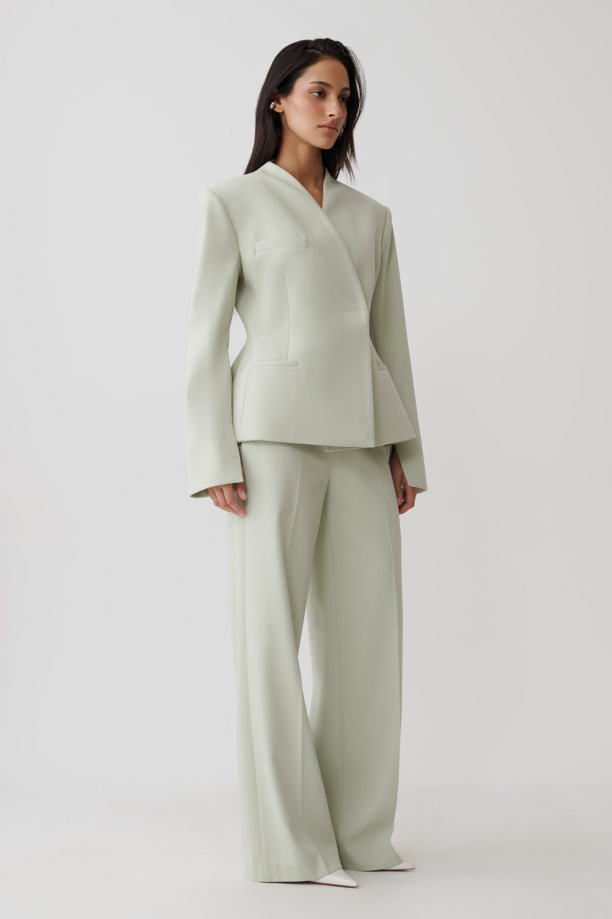 Katherine Suiting Structured Blazer - Sage #5