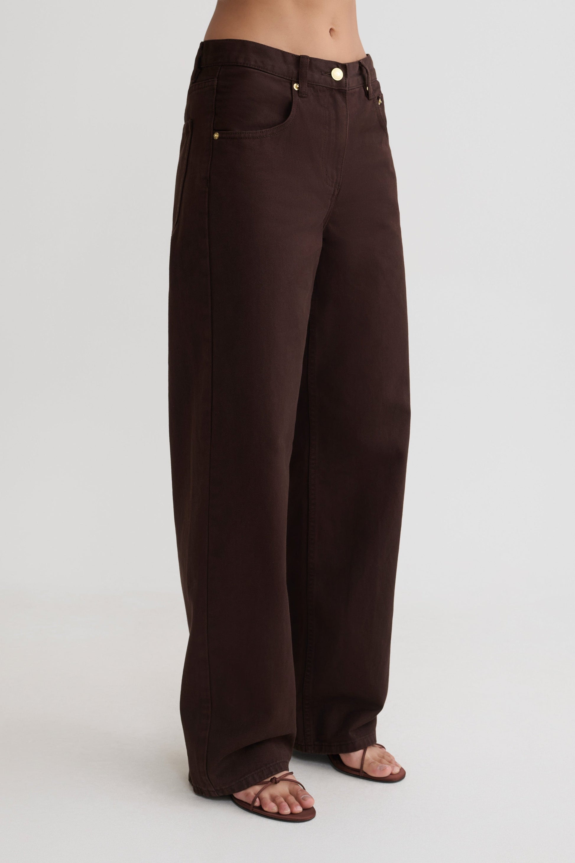 Mannon Mid Rise Denim Jeans - Chocolate #5