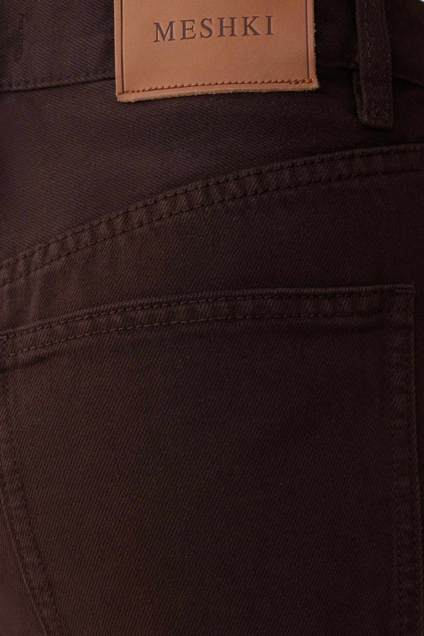 Mannon Mid Rise Denim Jeans - Chocolate