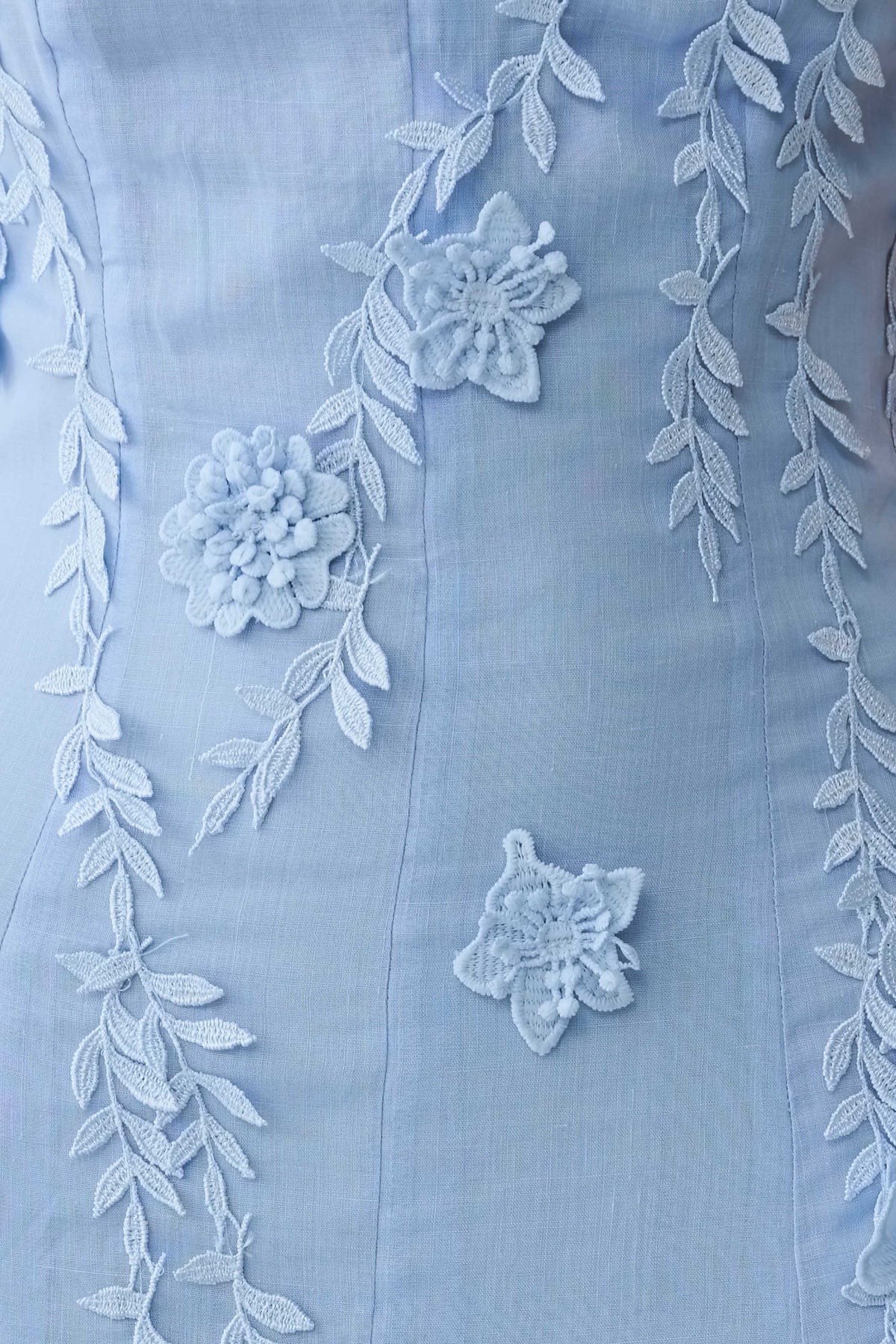Odette Floral Lace Midi Dress - Pale Blue #7