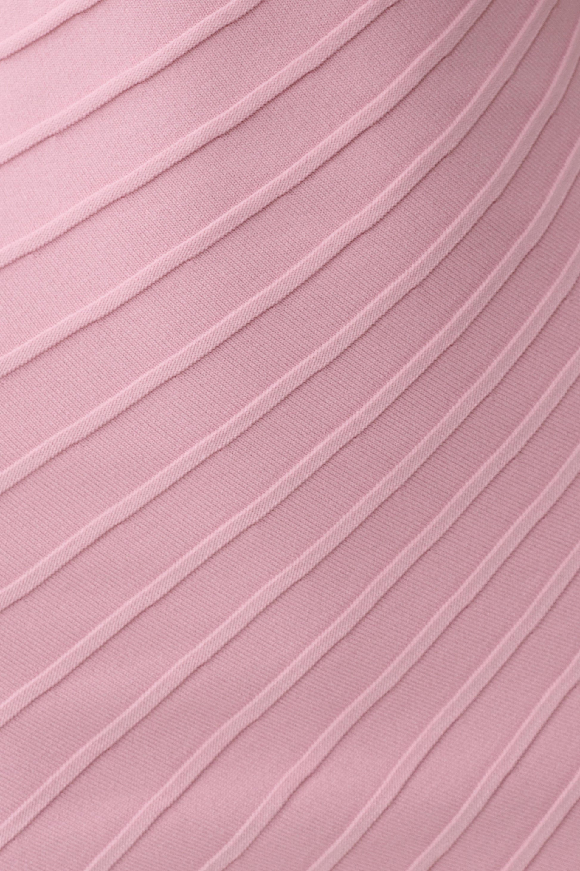 Posy Ribbed Sleeveless Mini Dress - Pink #5