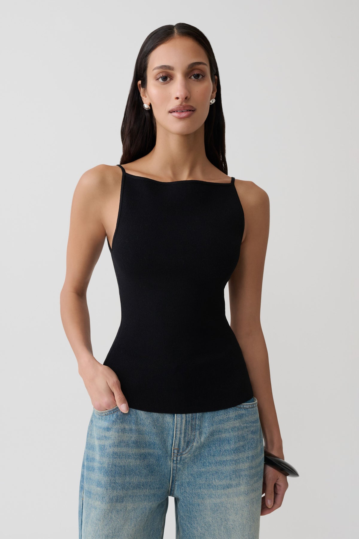 Tara Knit Tank Top - Black