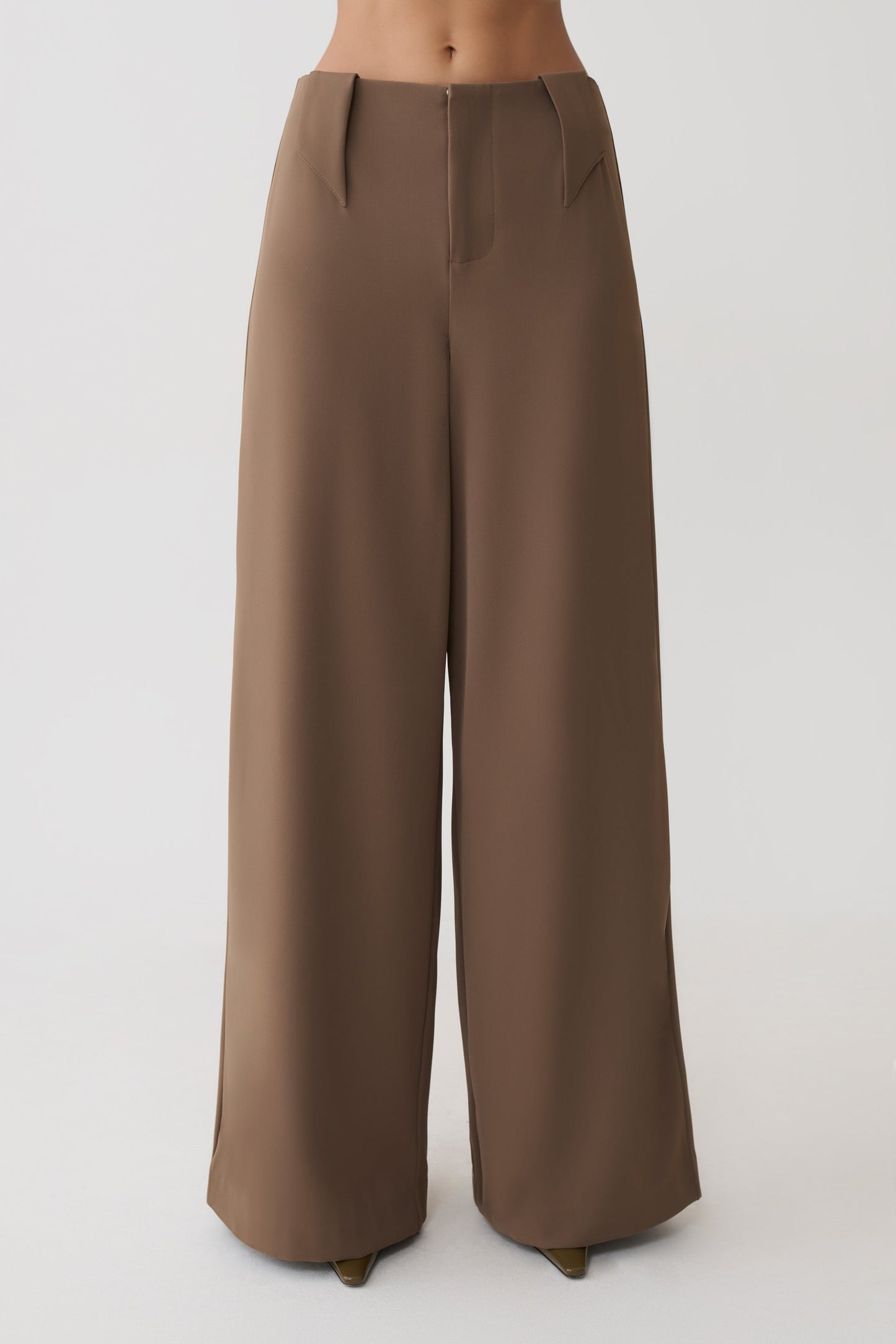 Arlo Wide Leg Suiting Trouser - Cacao Brown