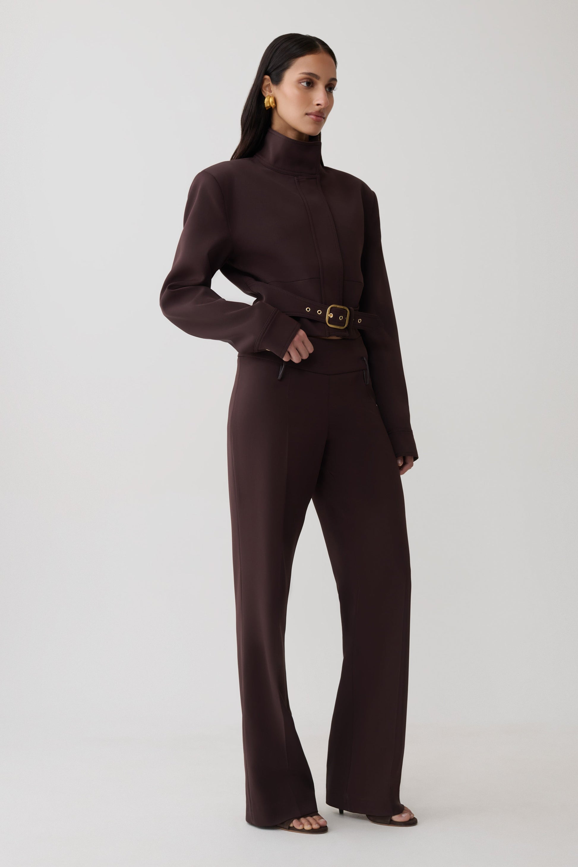 Brooke Structured Suiting Jacket - Burgundy #4