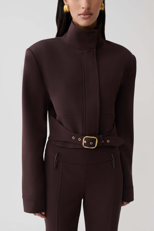 Brooke Structured Suiting Jacket - Burgundy