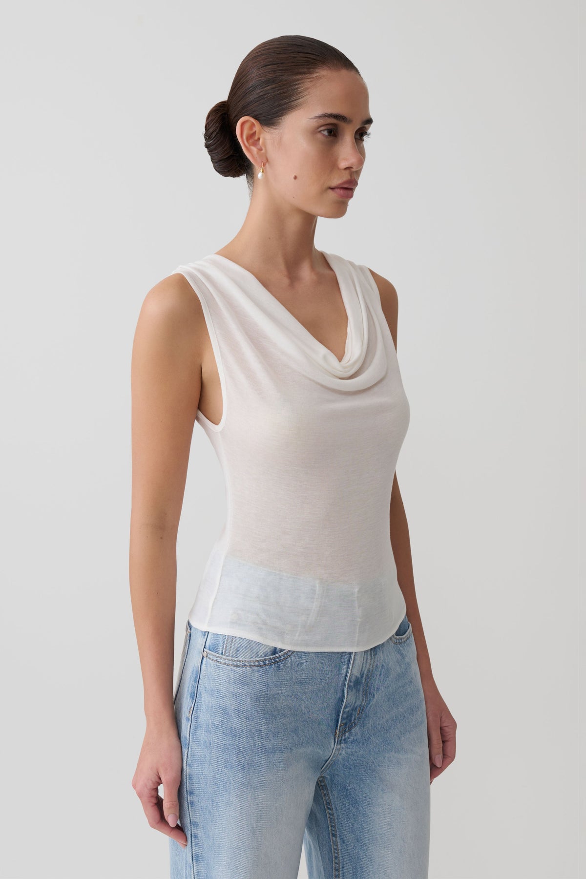 Ciaran Sleeveless Sheer Top - Ivory #5