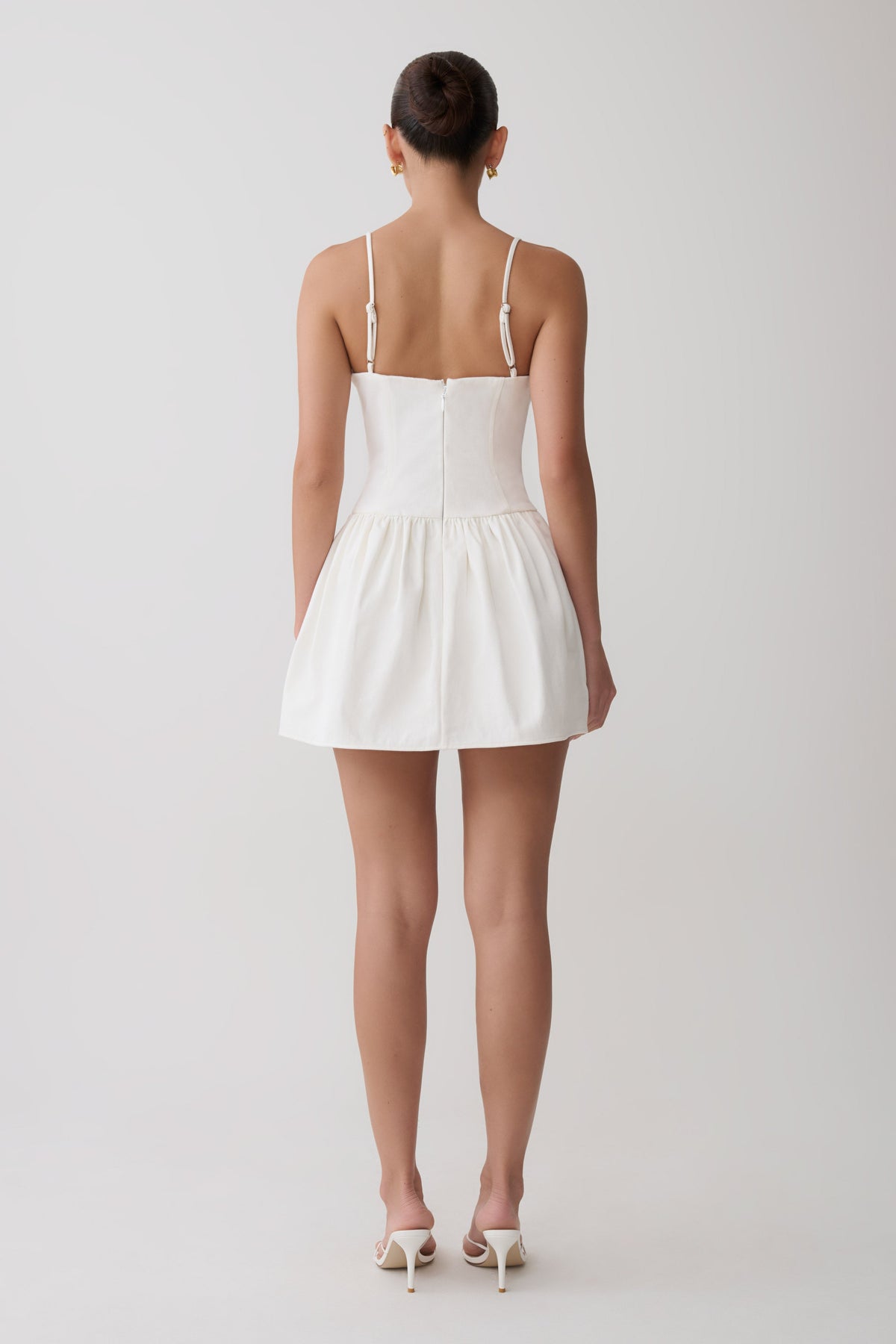 Emary Applique Denim Bustier Mini Dress - White #2