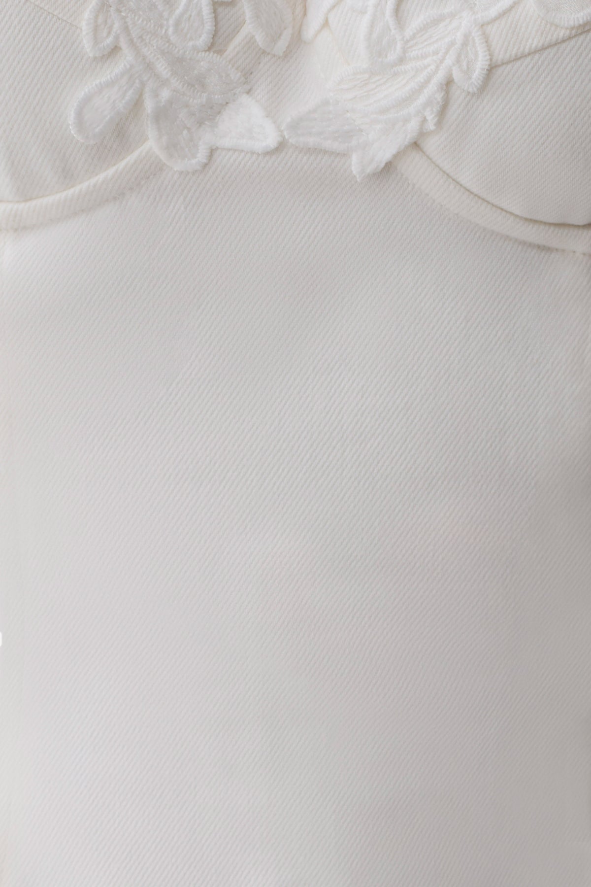 Emary Applique Denim Bustier Mini Dress - White