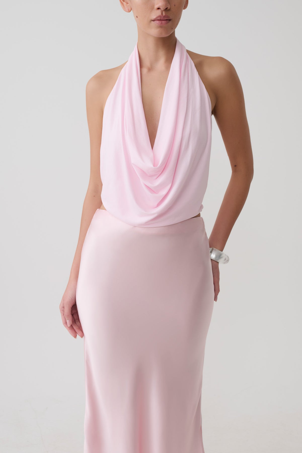 Huyen Cowl Front Modal Top - Ballet Pink #3