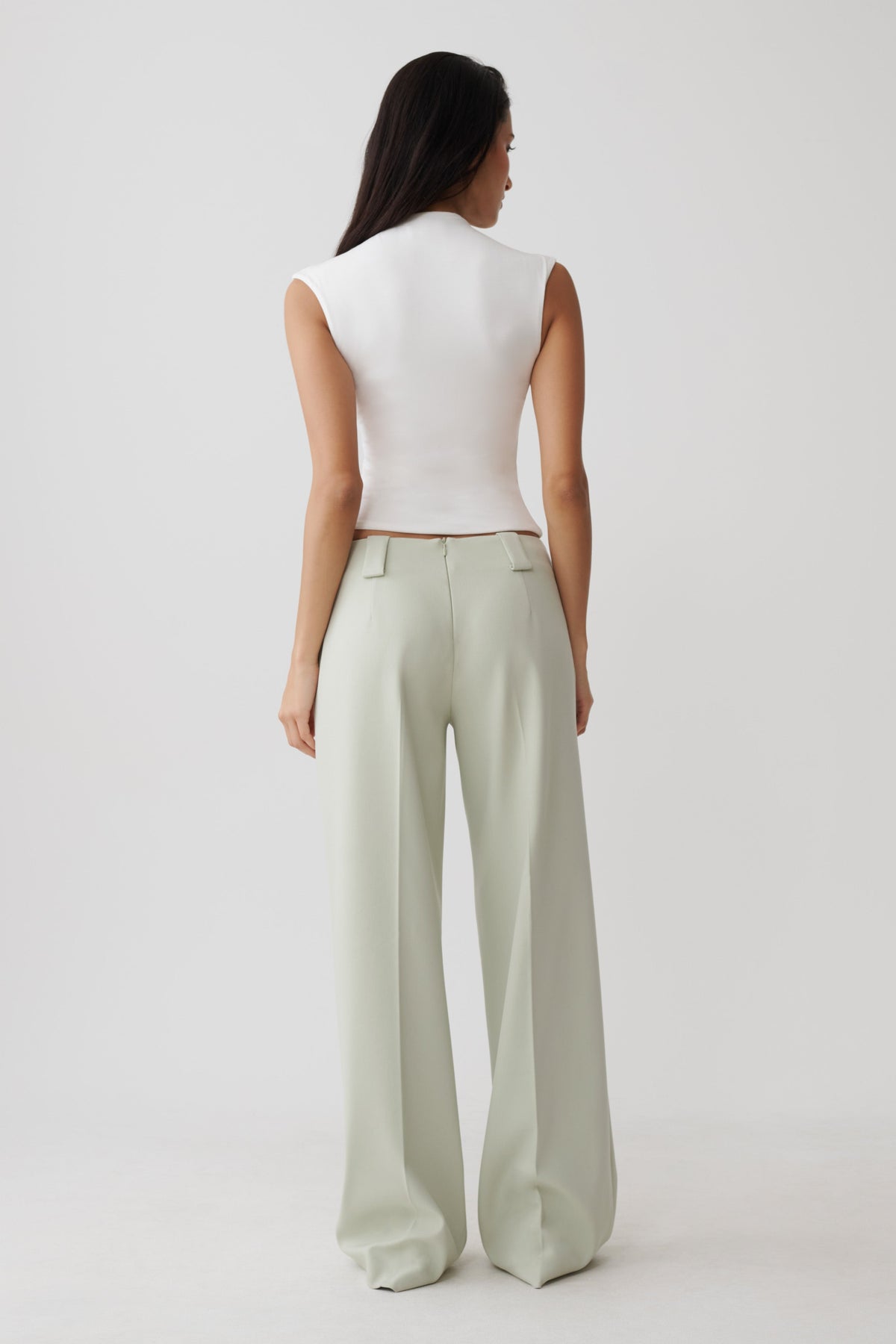 Katherine Suiting Straight Leg Pants - Sage #3