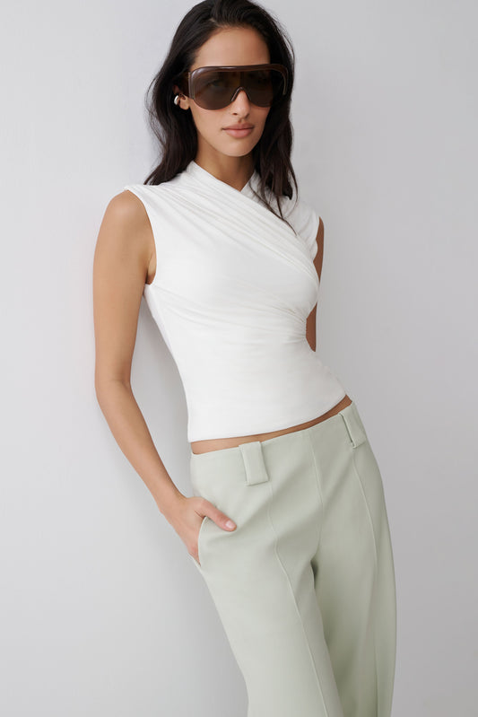 Kilo Crossover Jersey Top - White