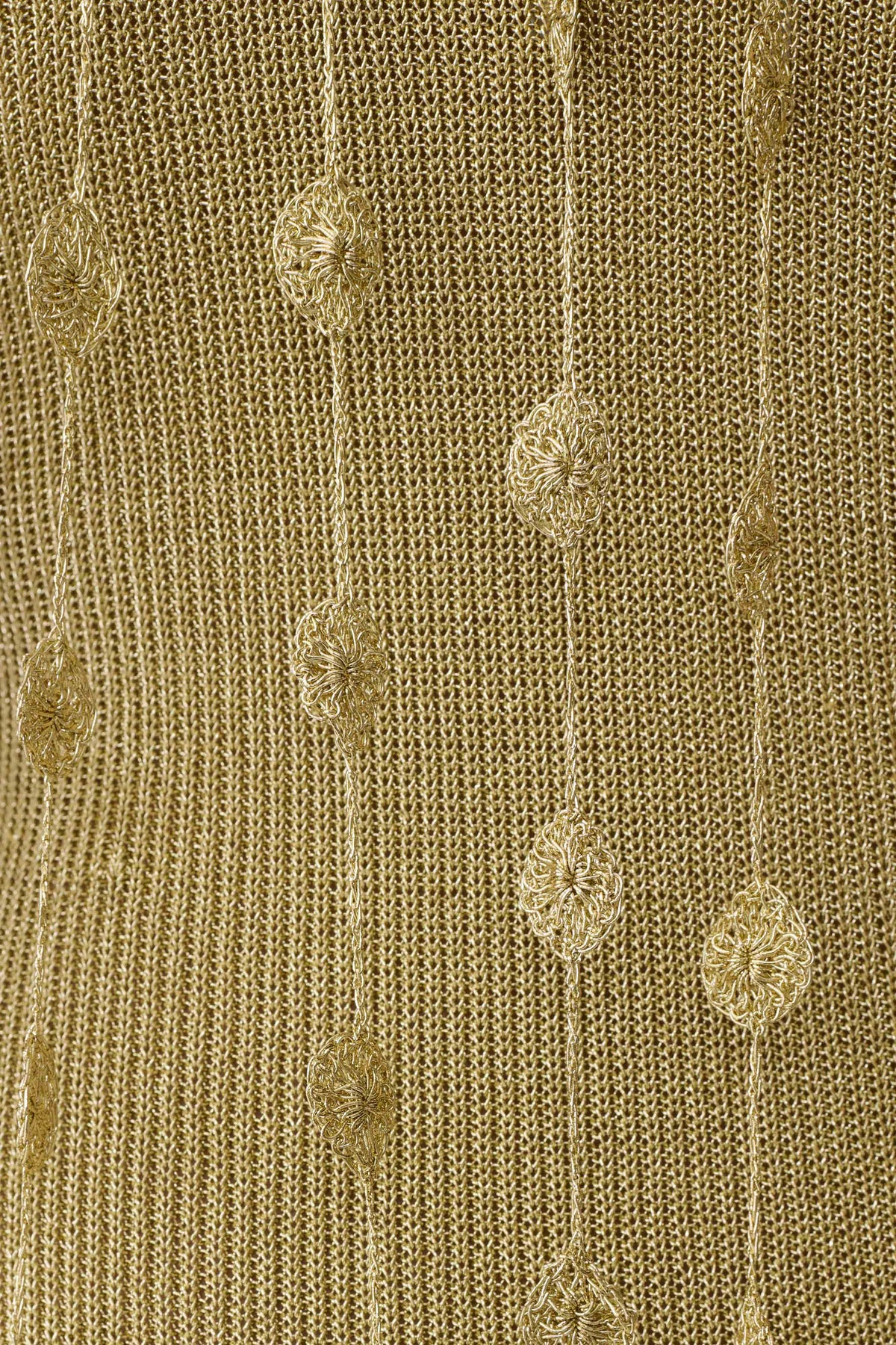 Shami Lurex Maxi Dress With Flowers - Gold #11