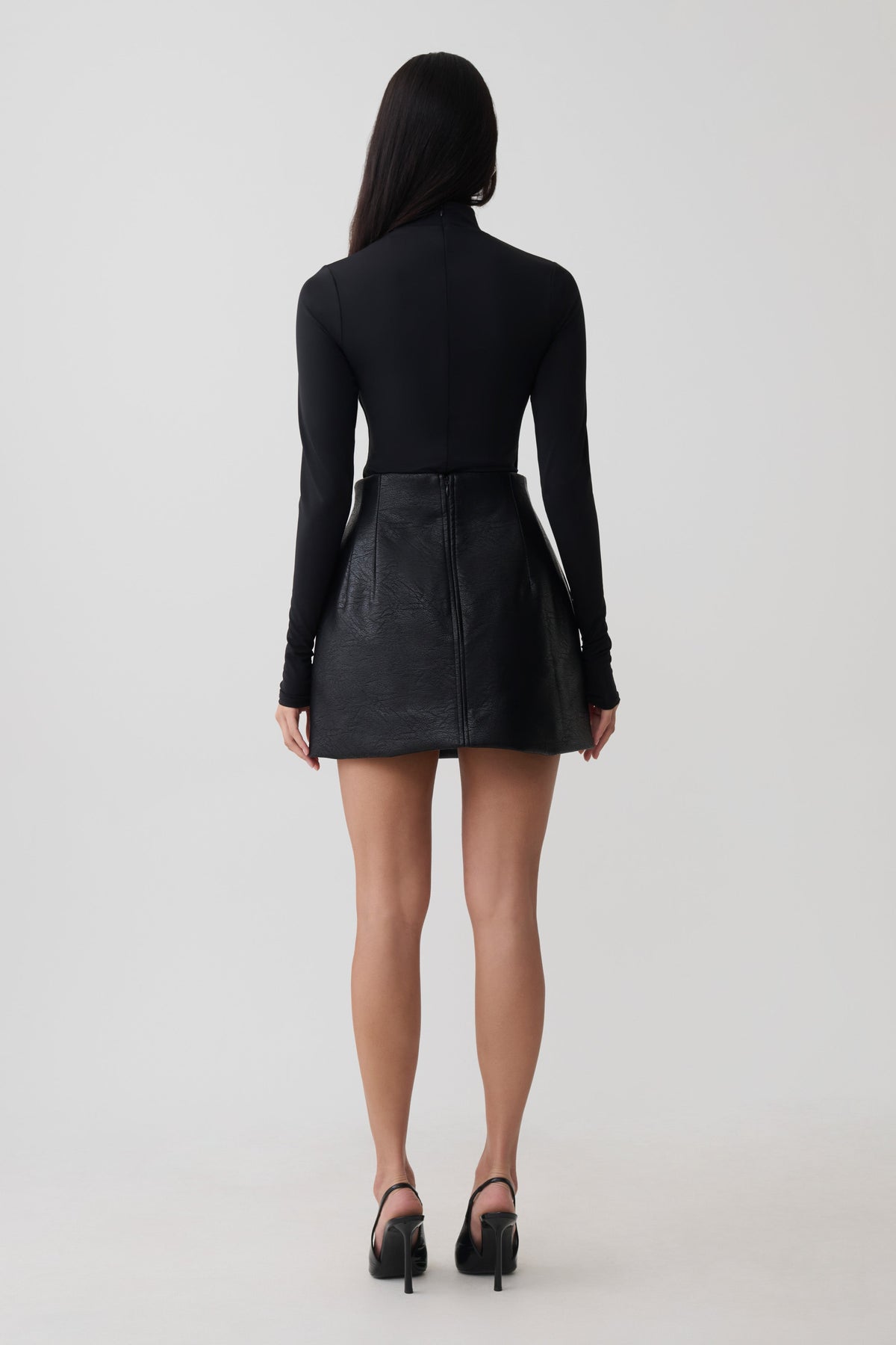 Jemima Faux Leather Mini Skirt - Black #4
