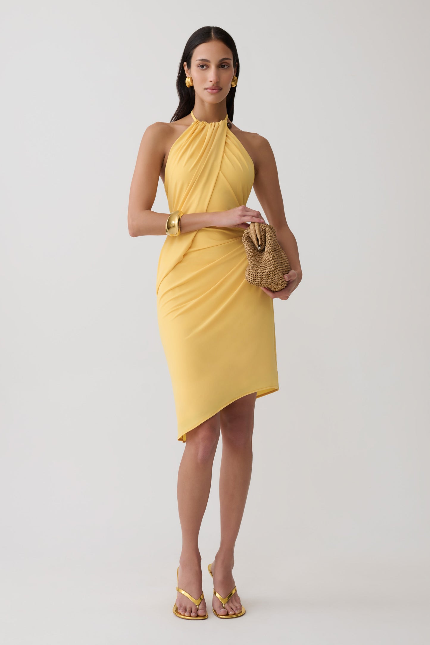 Yuna Draped Hardware Midi Dress - Mango