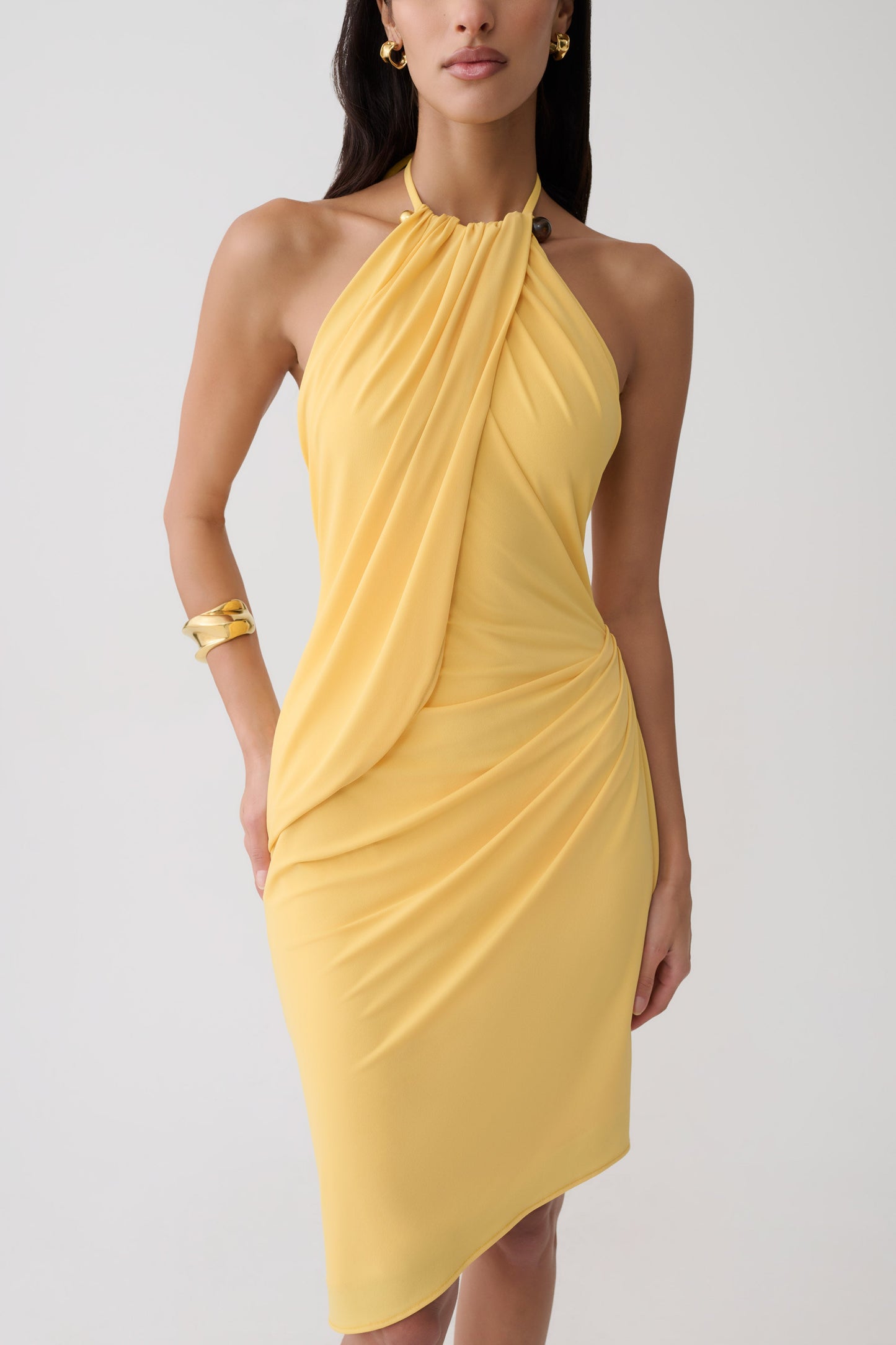 Yuna Draped Hardware Midi Dress - Mango