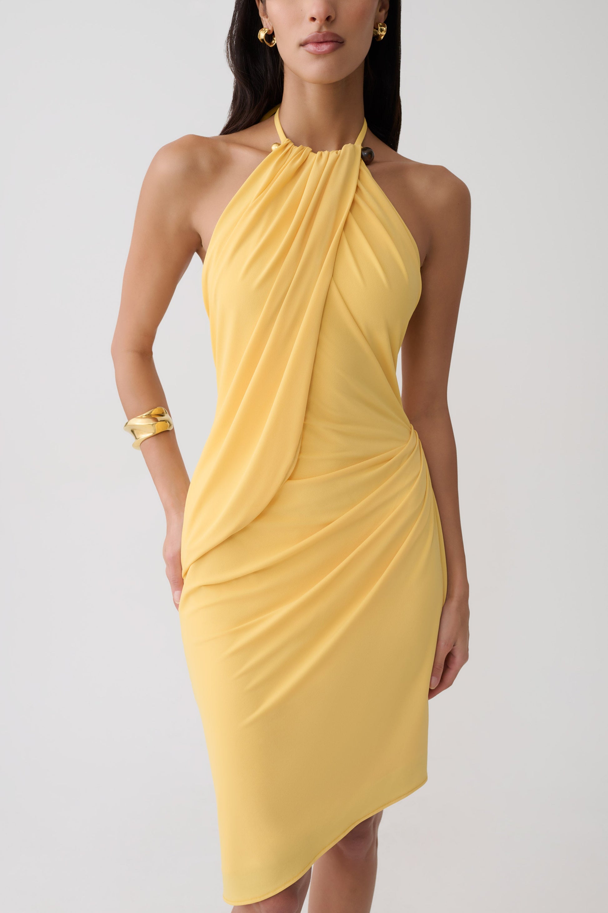 Yuna Draped Hardware Midi Dress - Mango